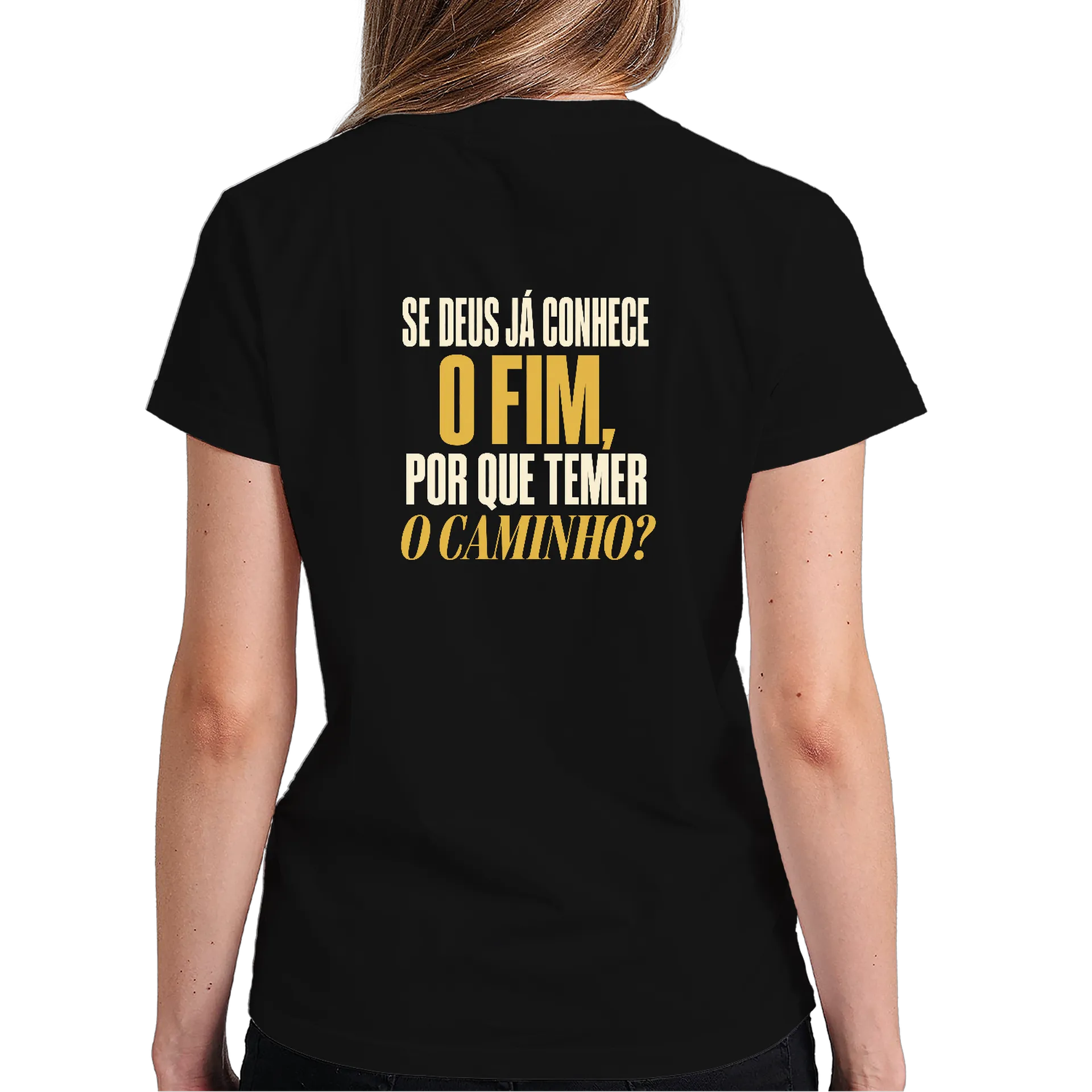 Camiseta Tipográfica Graça Que Me Sustenta 100% Algodão - Imagem 5