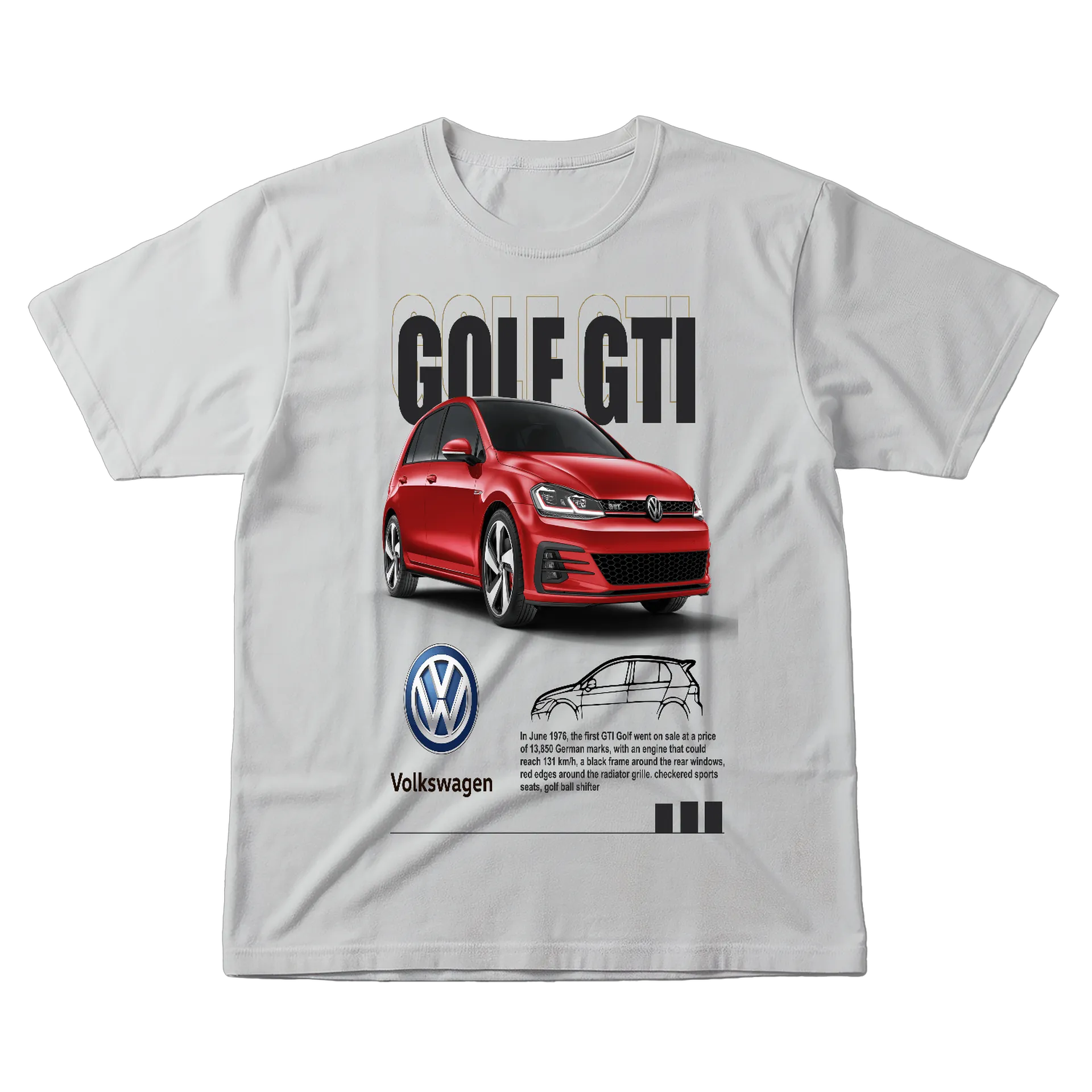 Camiseta Golf GTI Vermelha 100% Algodão - Imagem 1