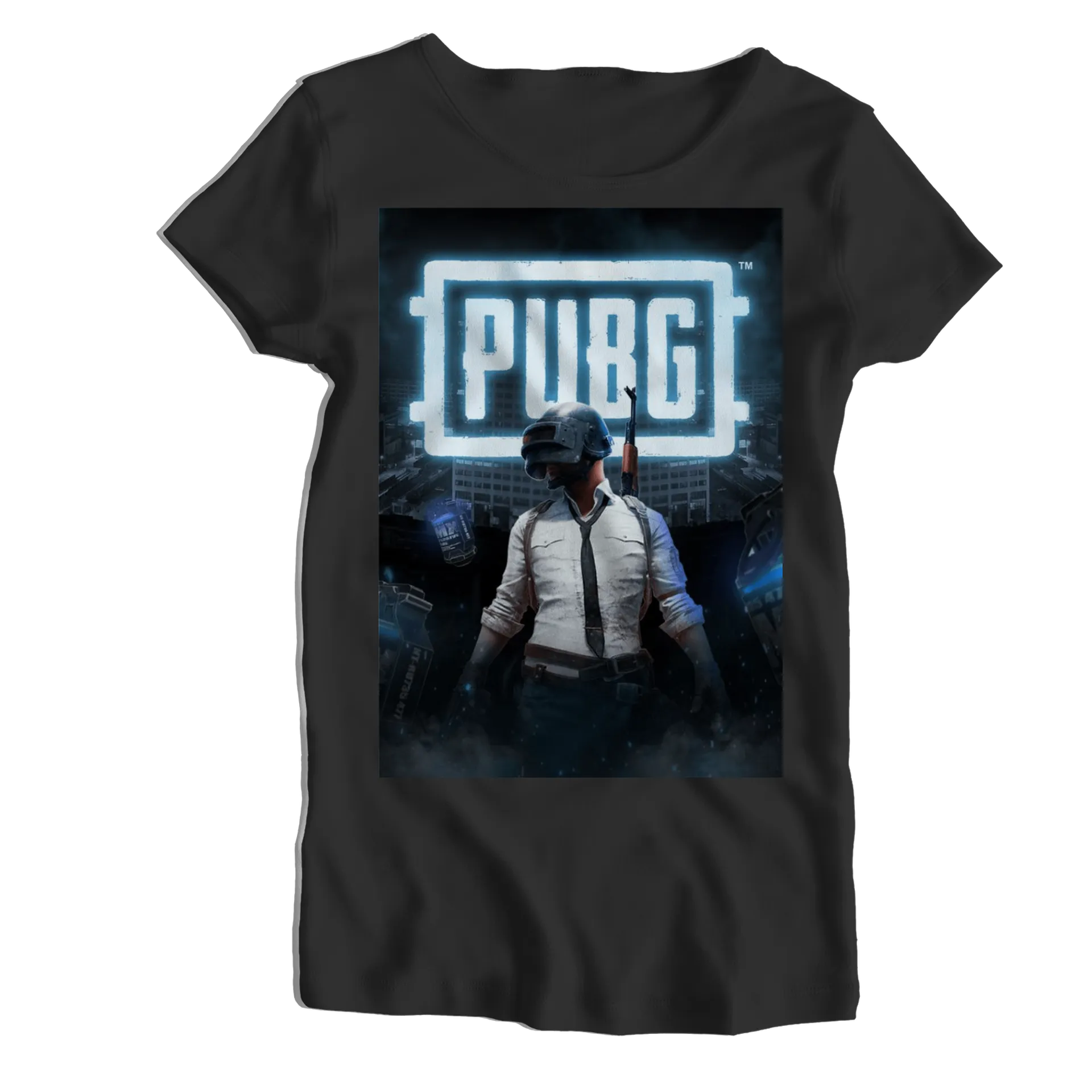 Camiseta Babylook PUBG Personagem Capacete 100% Algodão - Imagem 1