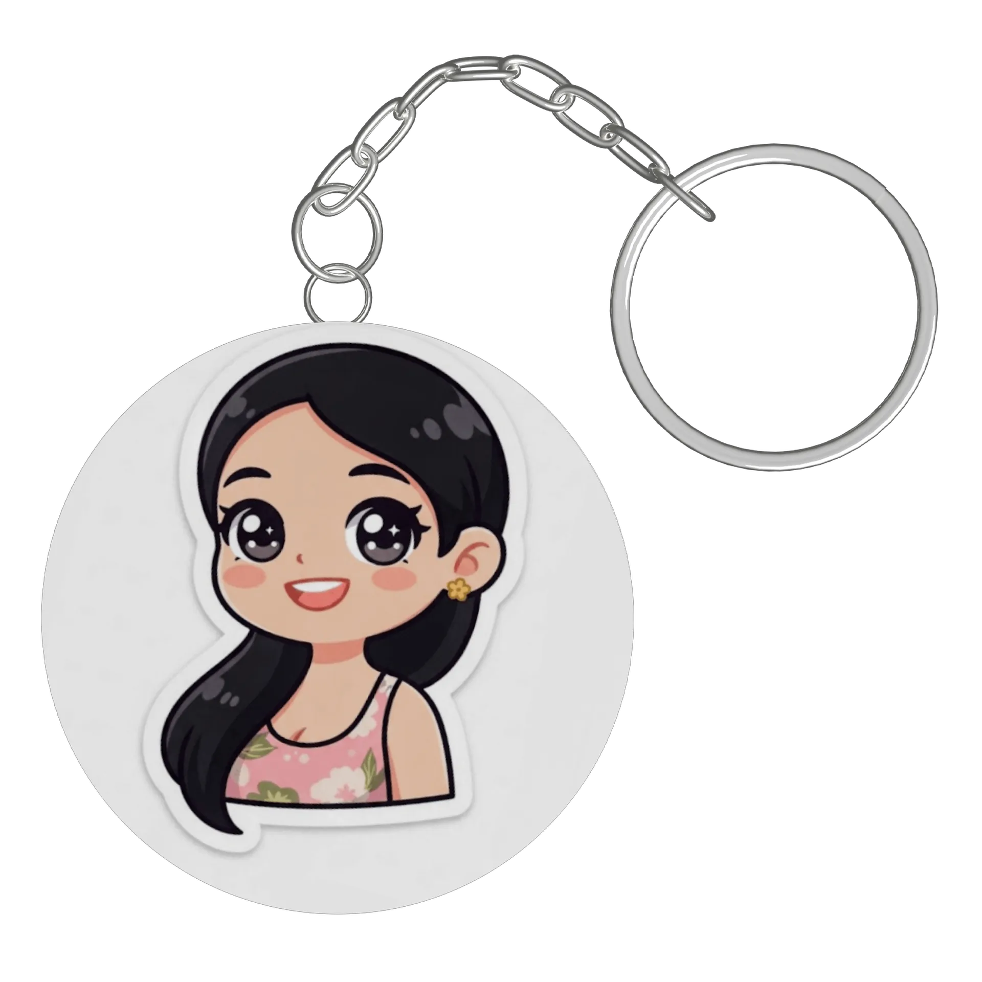 Chaveiro MDF Personagem Feminina Estilo Anime Colorido - Imagem 2