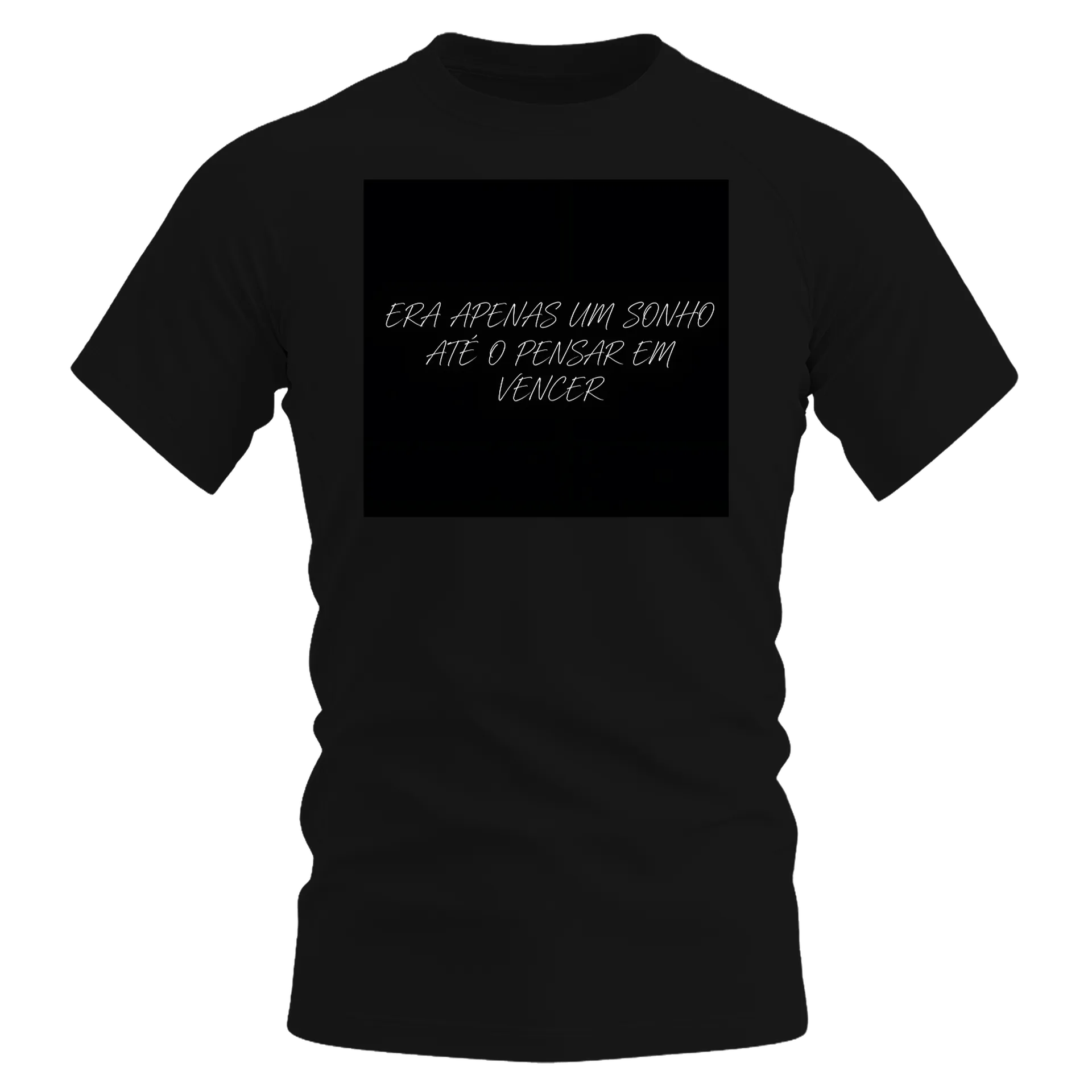 Camiseta Dry Fit Estampa Letras cursivas Vencer Preto - Imagem 1