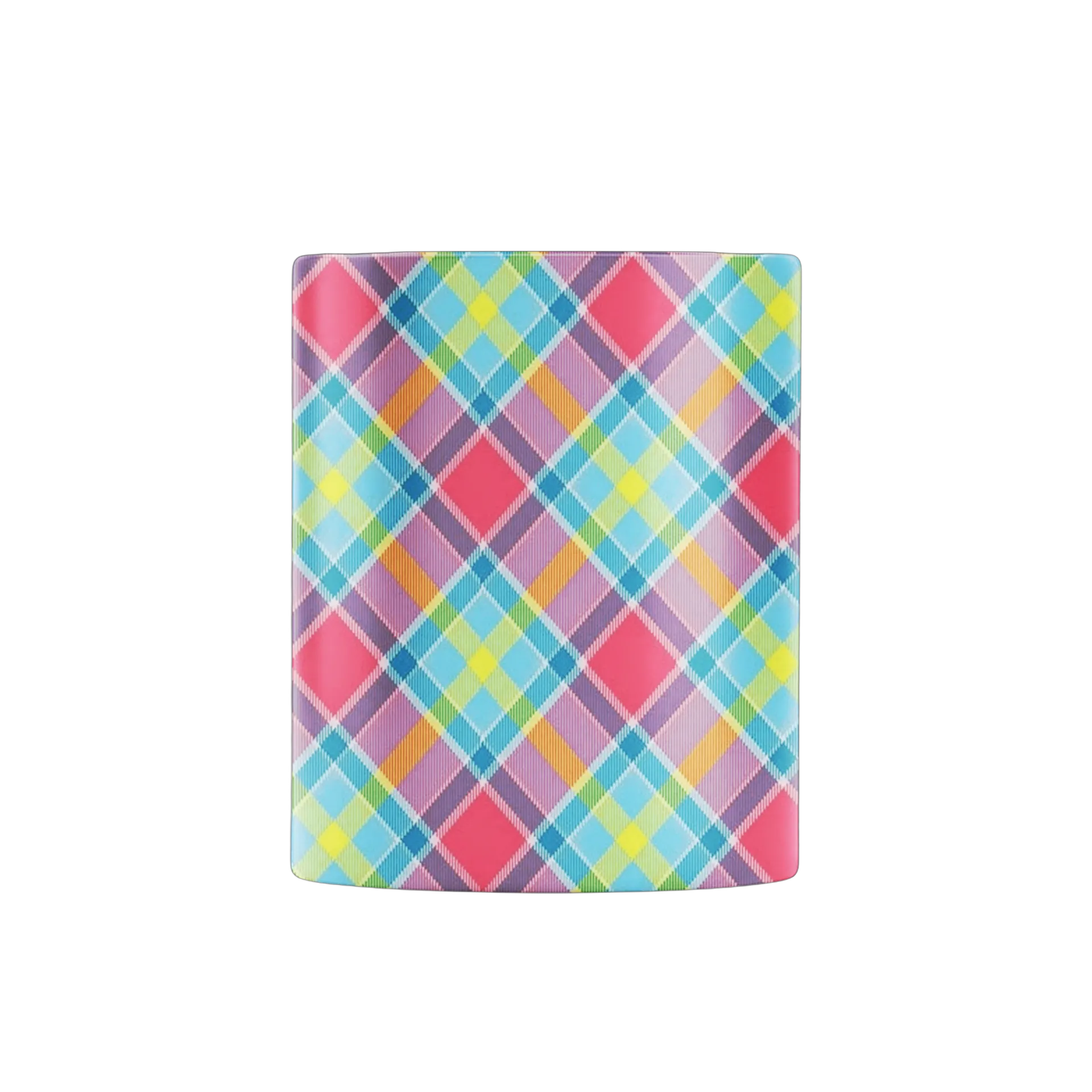 Caneca Porcelana Estampa Xadrez Colorido 325ml - Imagem 2