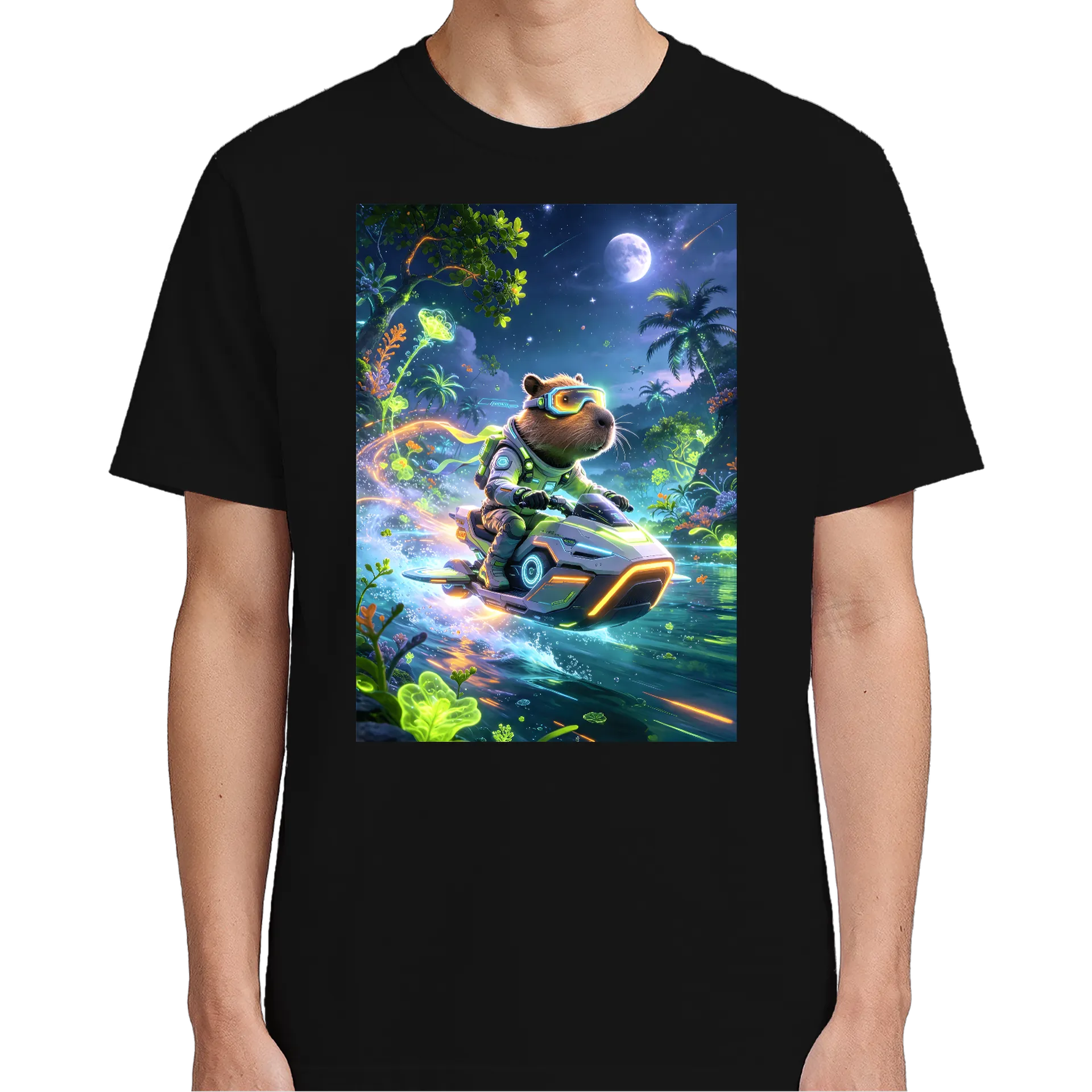 Camiseta Capivara Astronauta em Veículo Futurista 100% de warlemsam — imagem 4 de 6