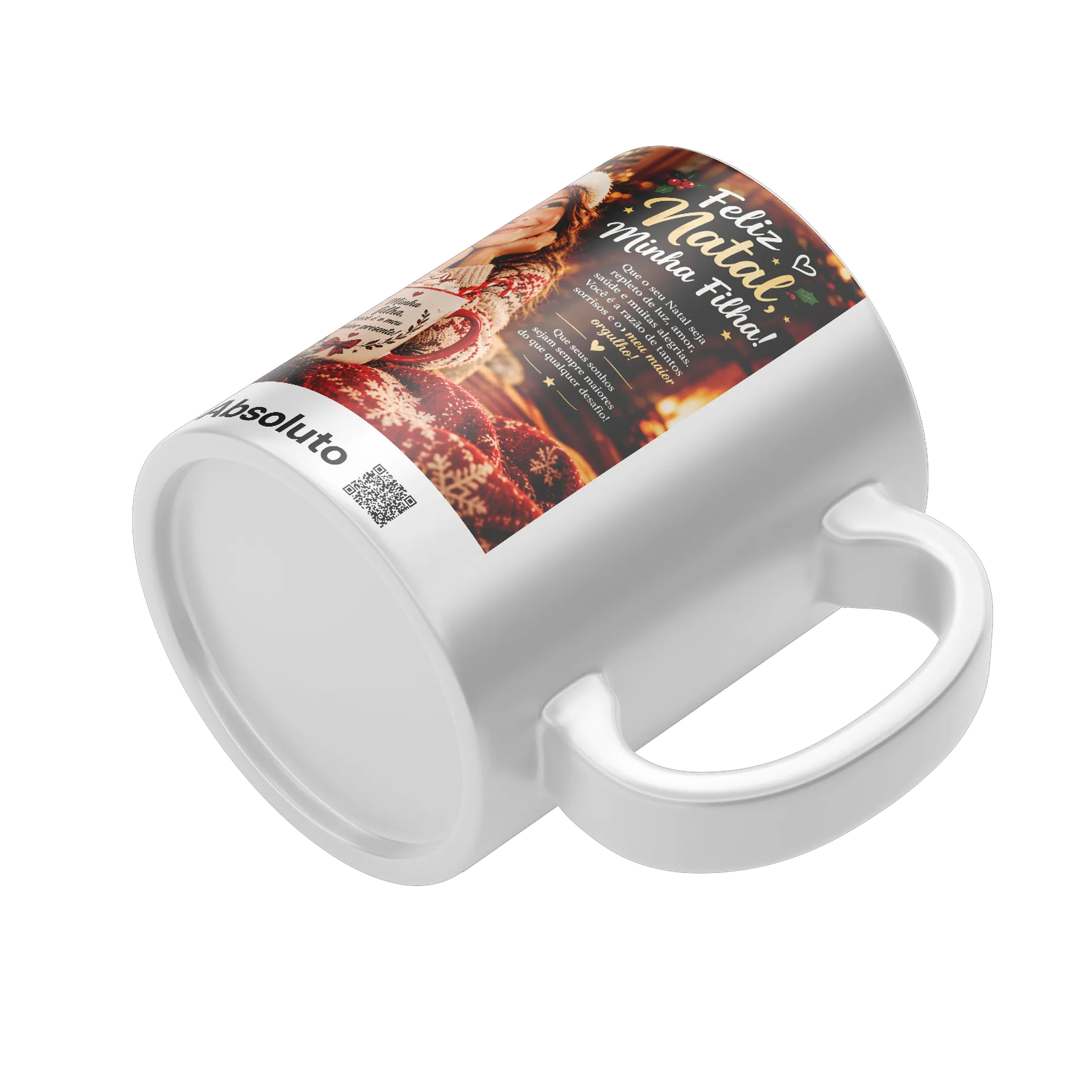 Caneca Personalizada Natal Minha Filha Foto 325ml - Imagem 4