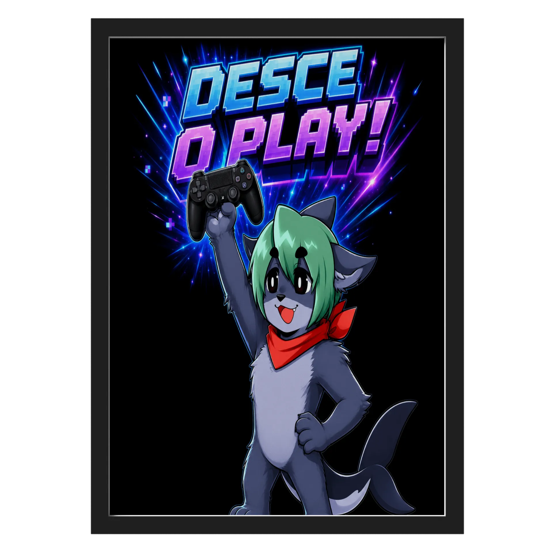 Quadro Estampa Personagem Gamer A3 MDF e Vidro - Imagem 1