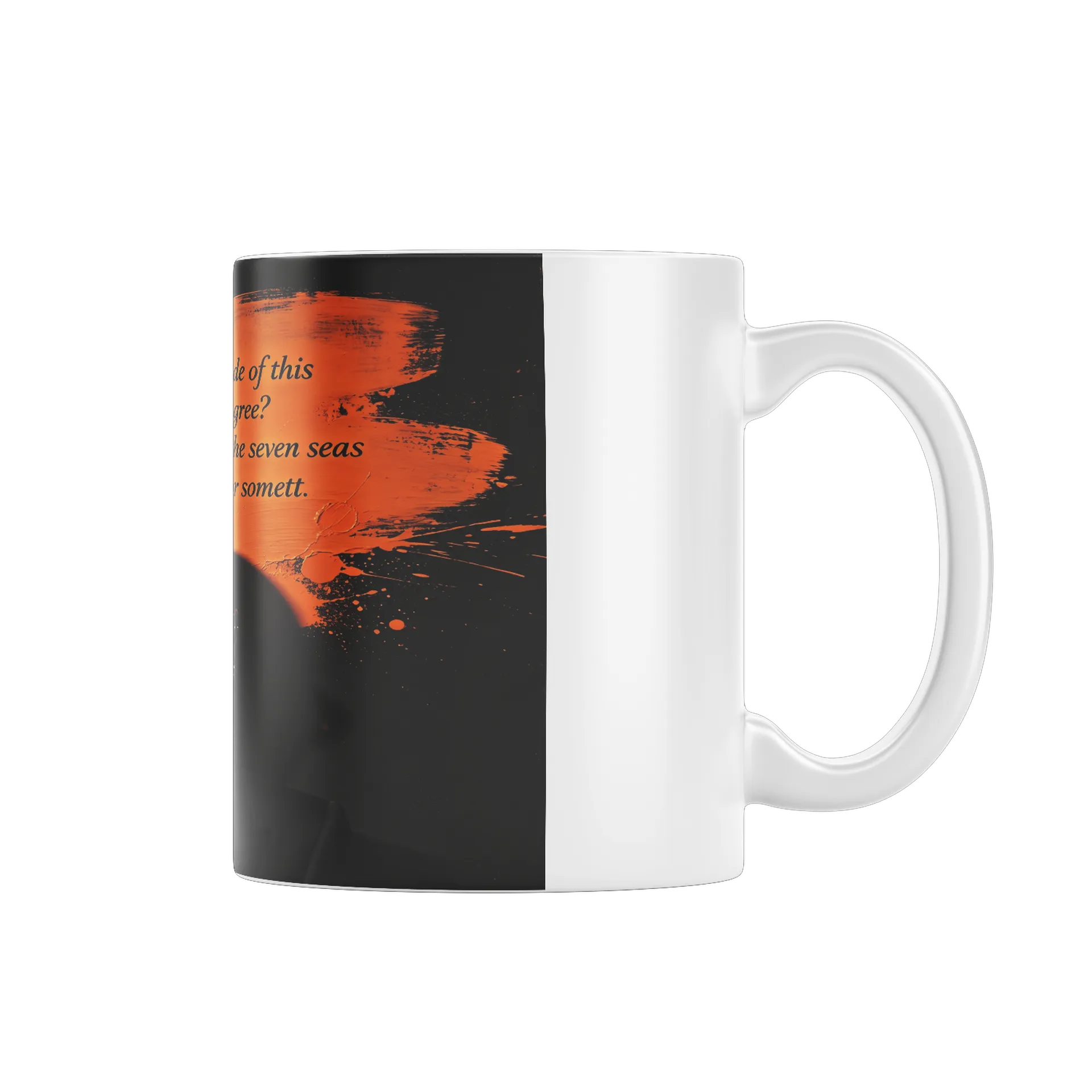 Caneca Porcelana Retrato Preto e Branco Frase Tipográfica - Imagem 1