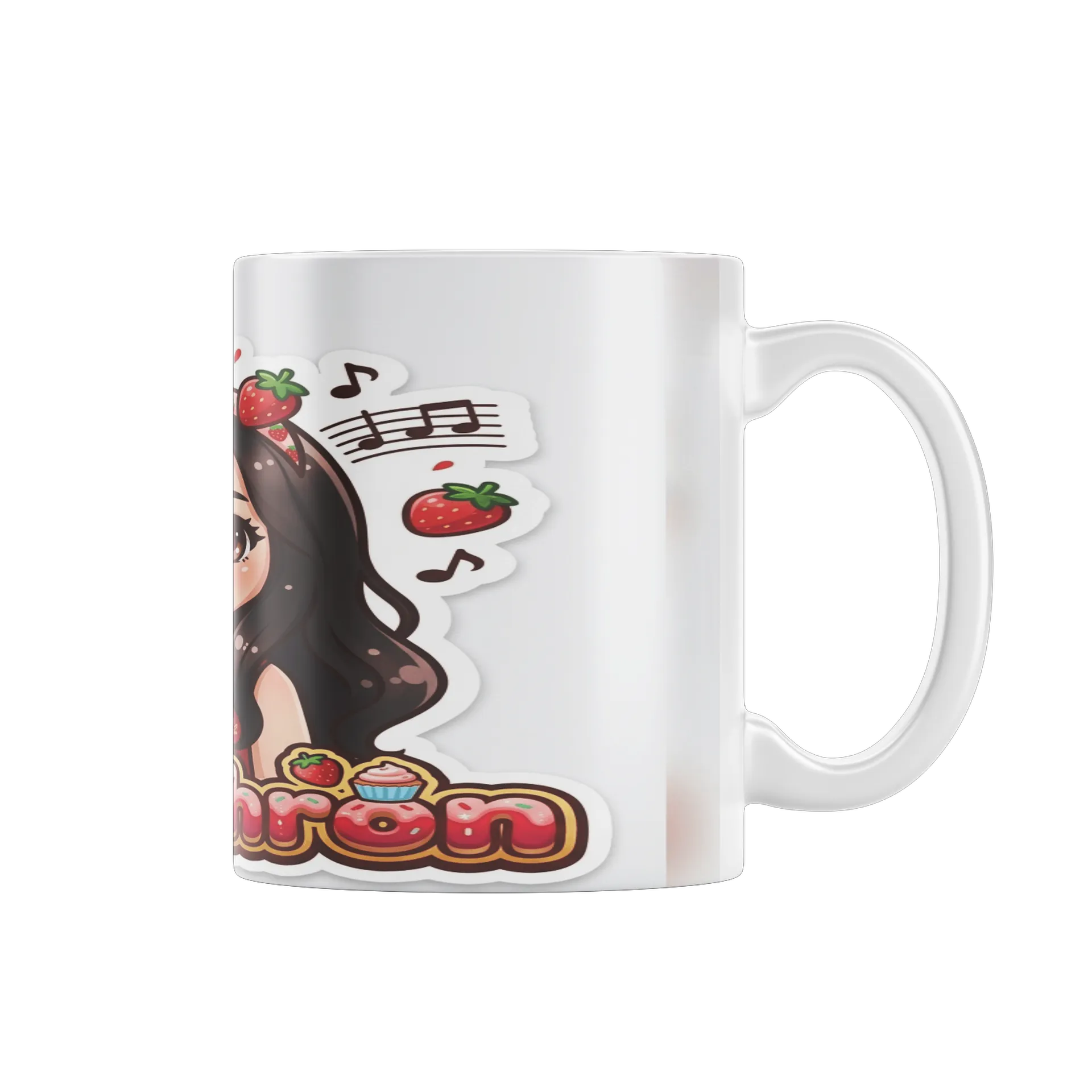 Caneca Porcelana Nany Chan Anime Morangos 325ml - Imagem 1