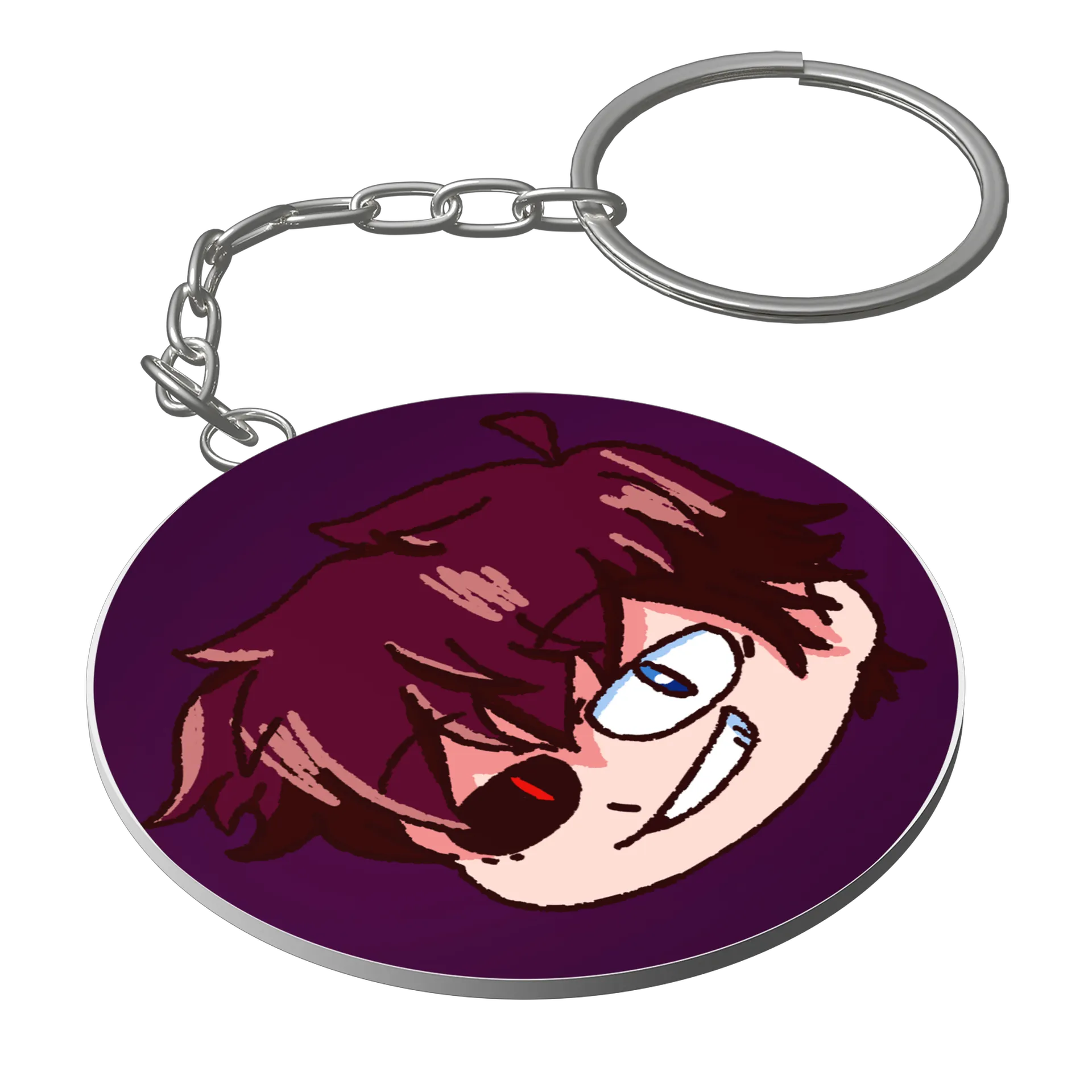 Chaveiro MDF Emote WX Feliz C/ Fundo Roxo - Imagem 1