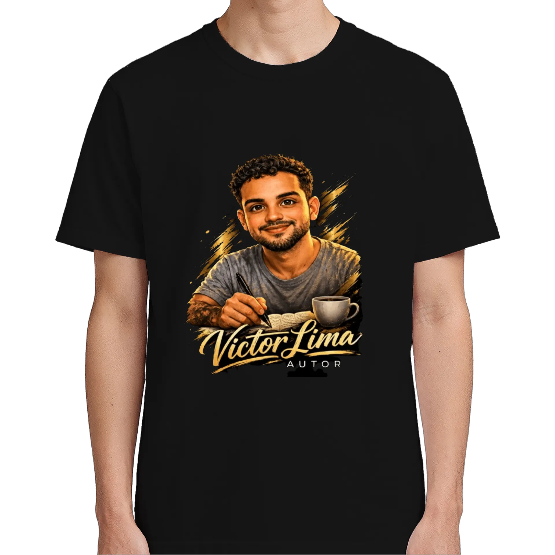 Camiseta Autor Victor Lima Logotipo Tipográfico 100% Algodão de VICTOR SHOP LOJA ONLINE — imagem 4 de 6