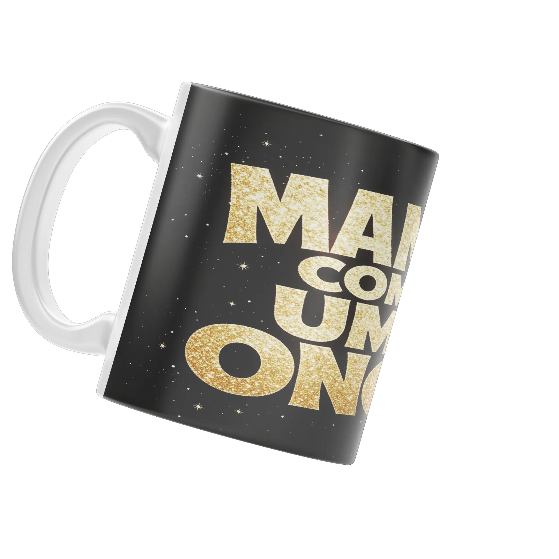 Caneca Porcelana Mensagem Sombria Ouro 325ml - Imagem 4