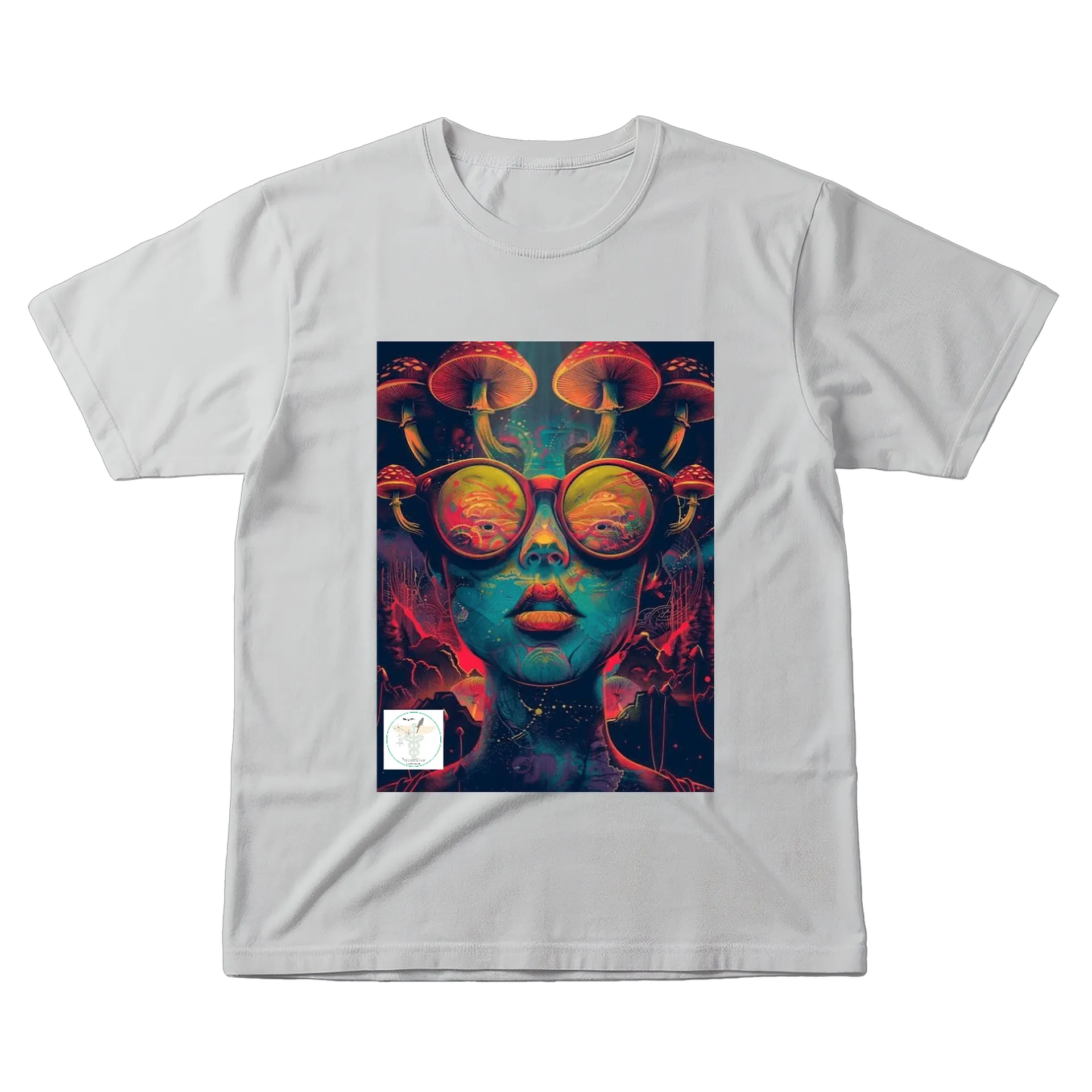 Camiseta Estampa Psicodélica com Cogumelos 100% Algodão - Imagem 1