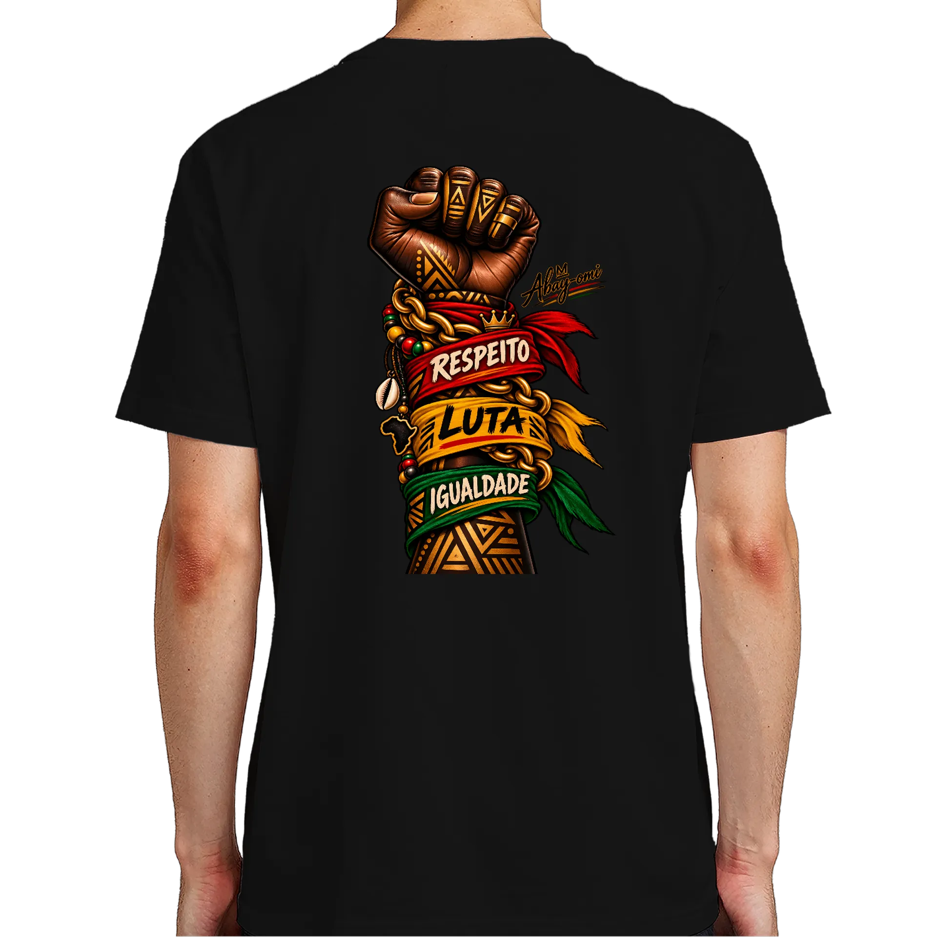Camiseta Punho Erguido Respeito Luta Igualdade 100% Algodão - Imagem 6