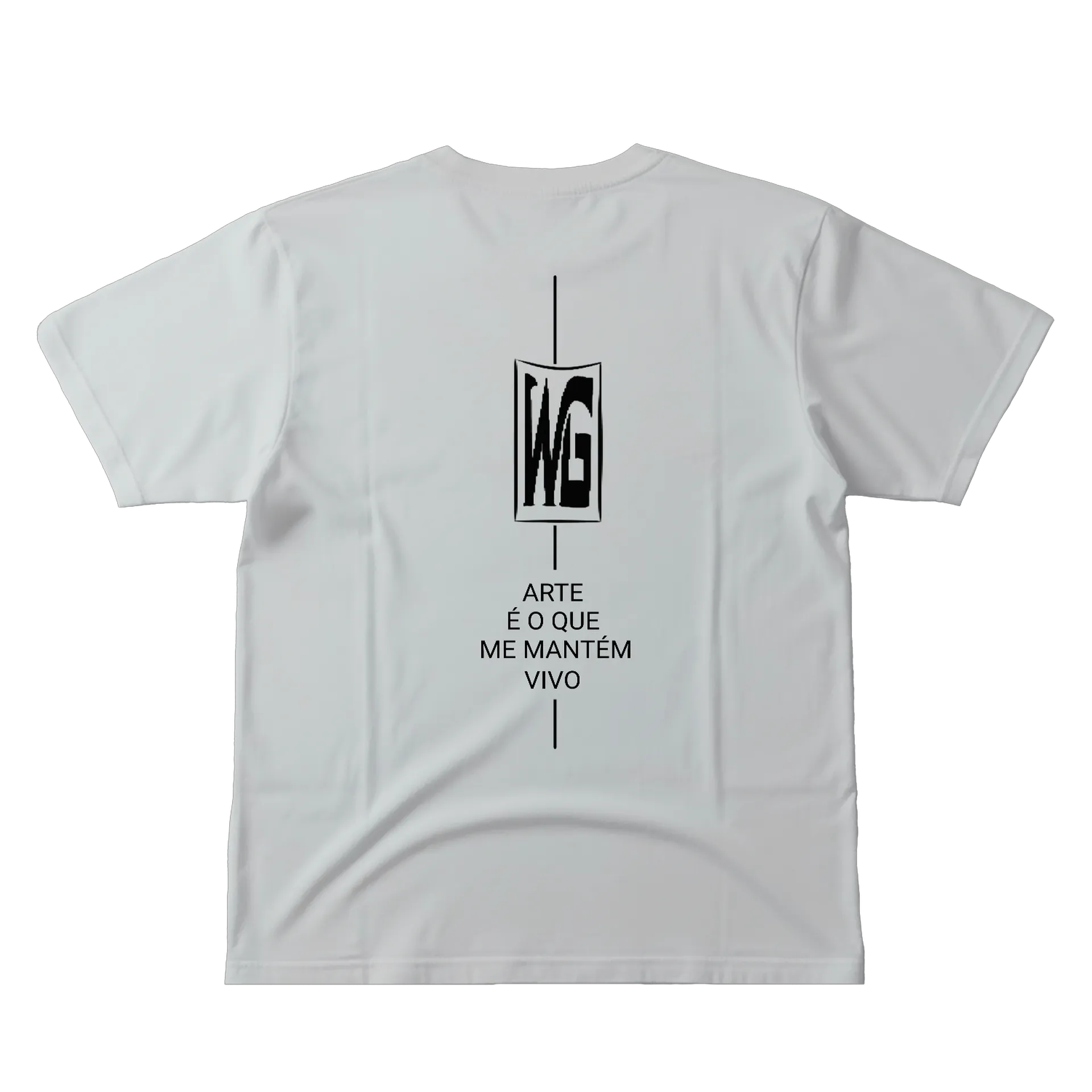 Camiseta Rosto Robótico Monocromático 100% Algodão de WG ARTE É O QUE ME MANTÉM VIVO  — imagem 2 de 6