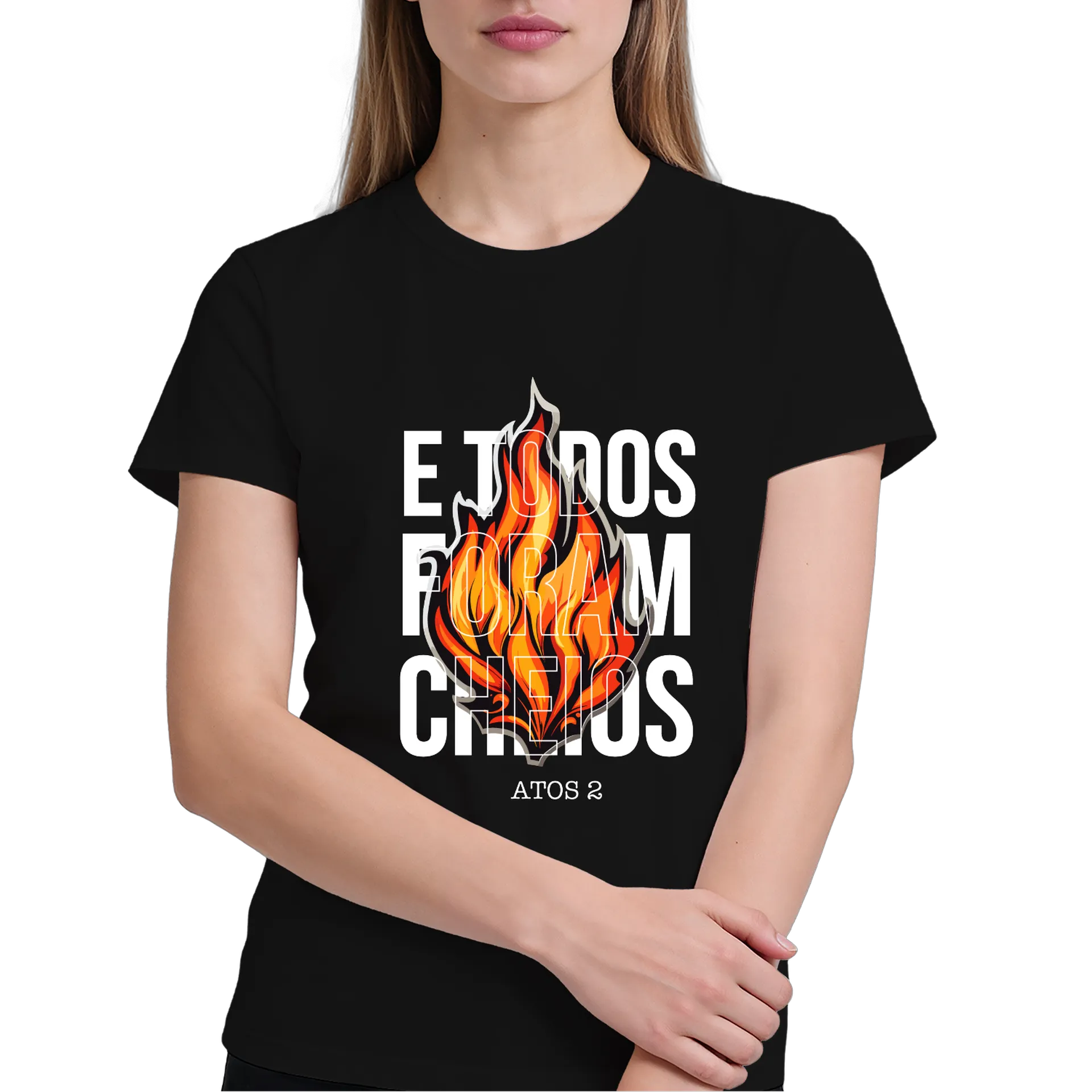 Camiseta Estampa Chama E Todos Foram Cheios 100% Algodão - Imagem 4