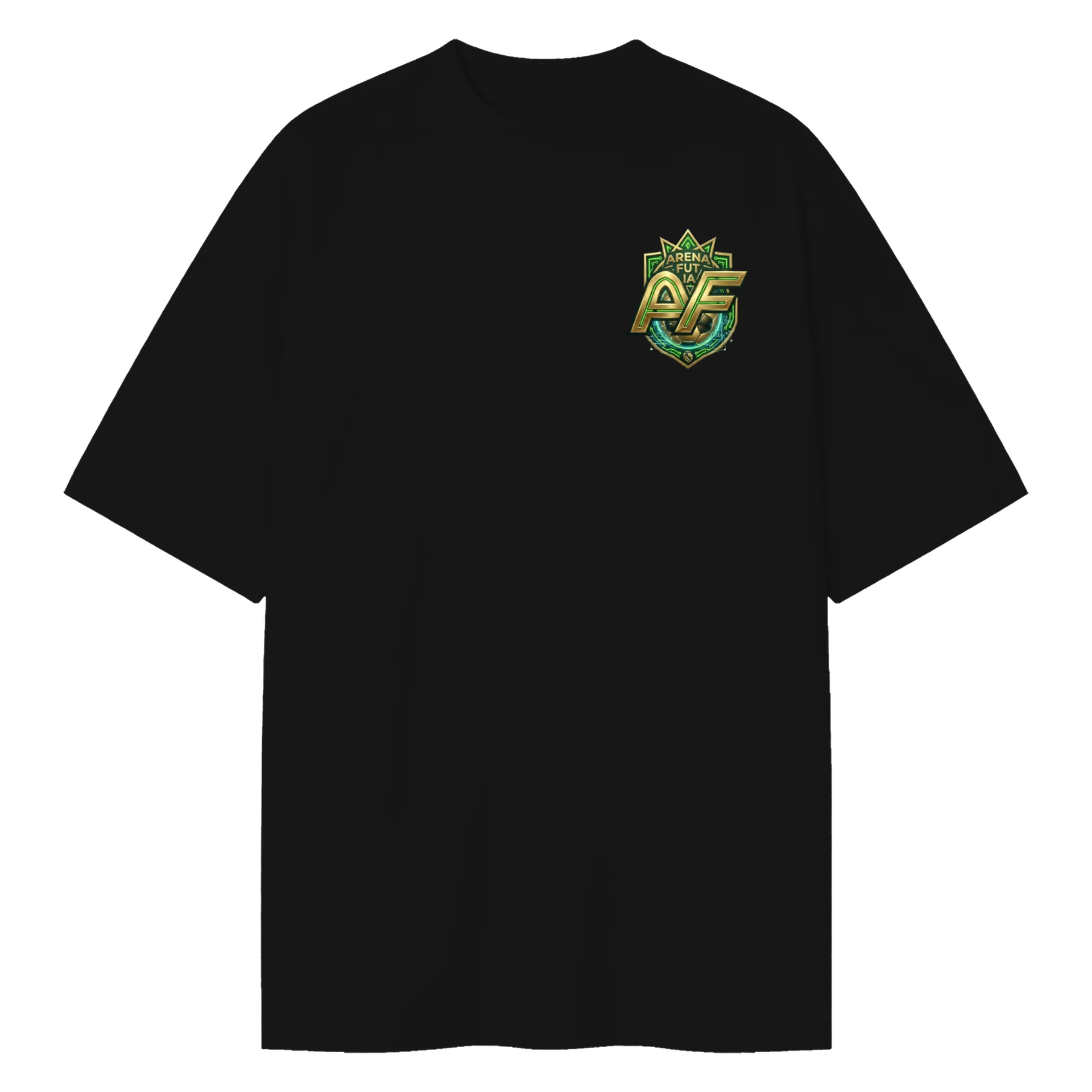 Camiseta Oversized Estampa Flamengo Estilo Anime Preto de Arena Fut IA