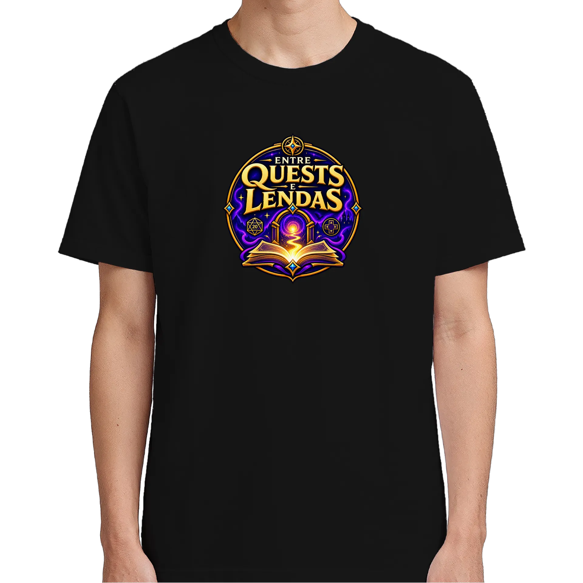 Camiseta Oficial Entre Quests e Lendas – Frase Clássica de entrequestselendas — imagem 4 de 6