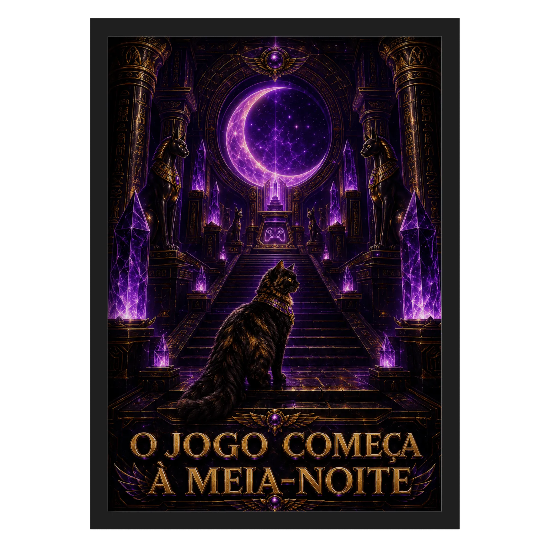 Quadro A3 Gamer O Jogo Começa à Meia-Noite com Moldura de HeyBastet — imagem 1 de 3