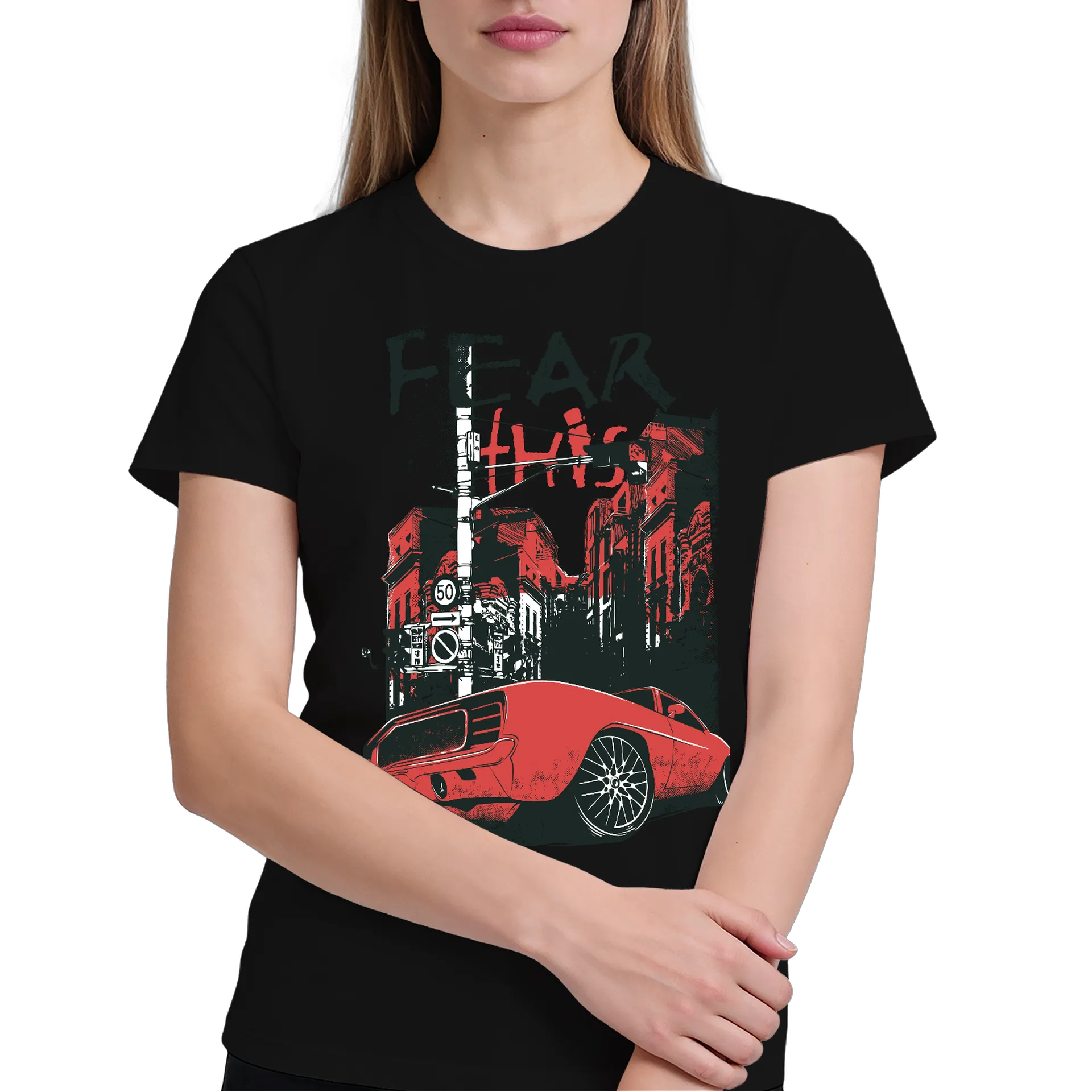 Camiseta Arte Carro Vermelho 100% Algodão - Imagem 4