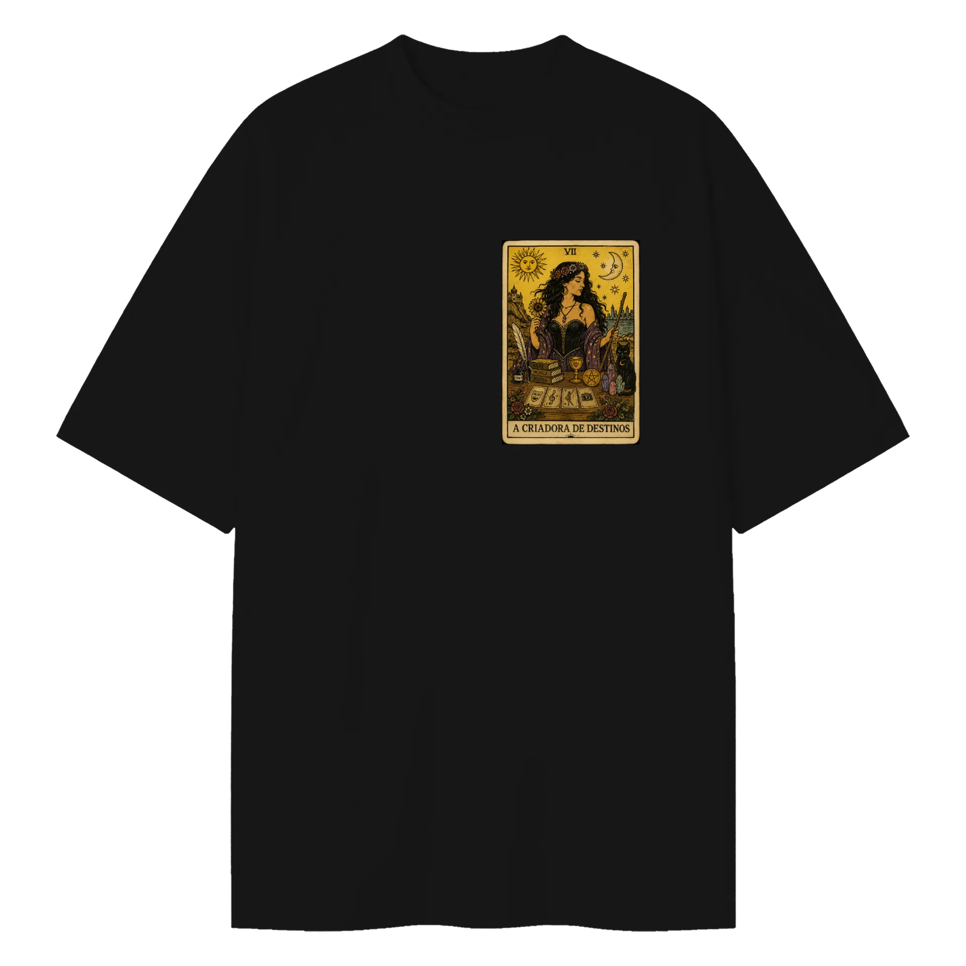 Camiseta Oversized A Criadora De Destinos Estampa Dourada - Imagem 1