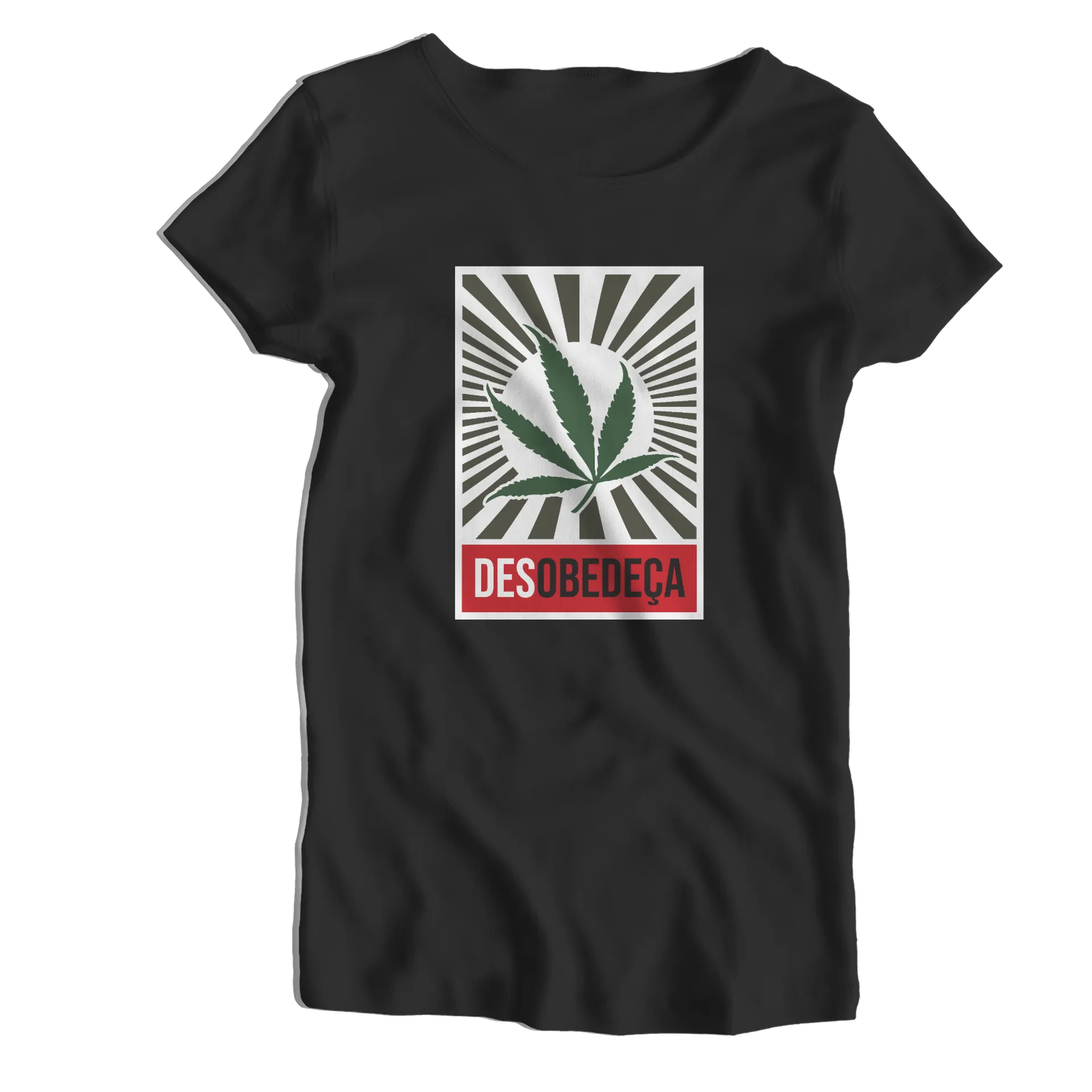 Camiseta Babylook Estampa Desobedeça 100% Algodão - Imagem 1