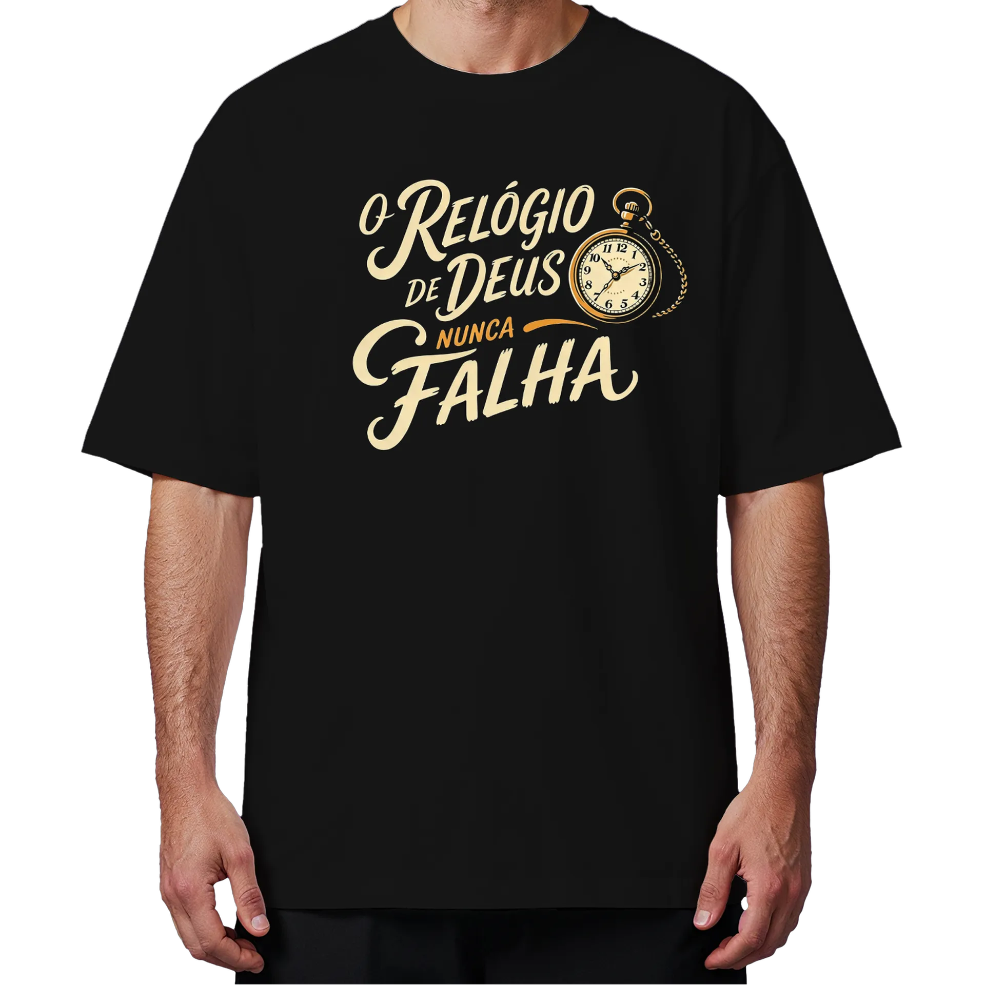 Camiseta Oversized Relógio de Deus de UP STORY COLLECTION — imagem 4 de 6