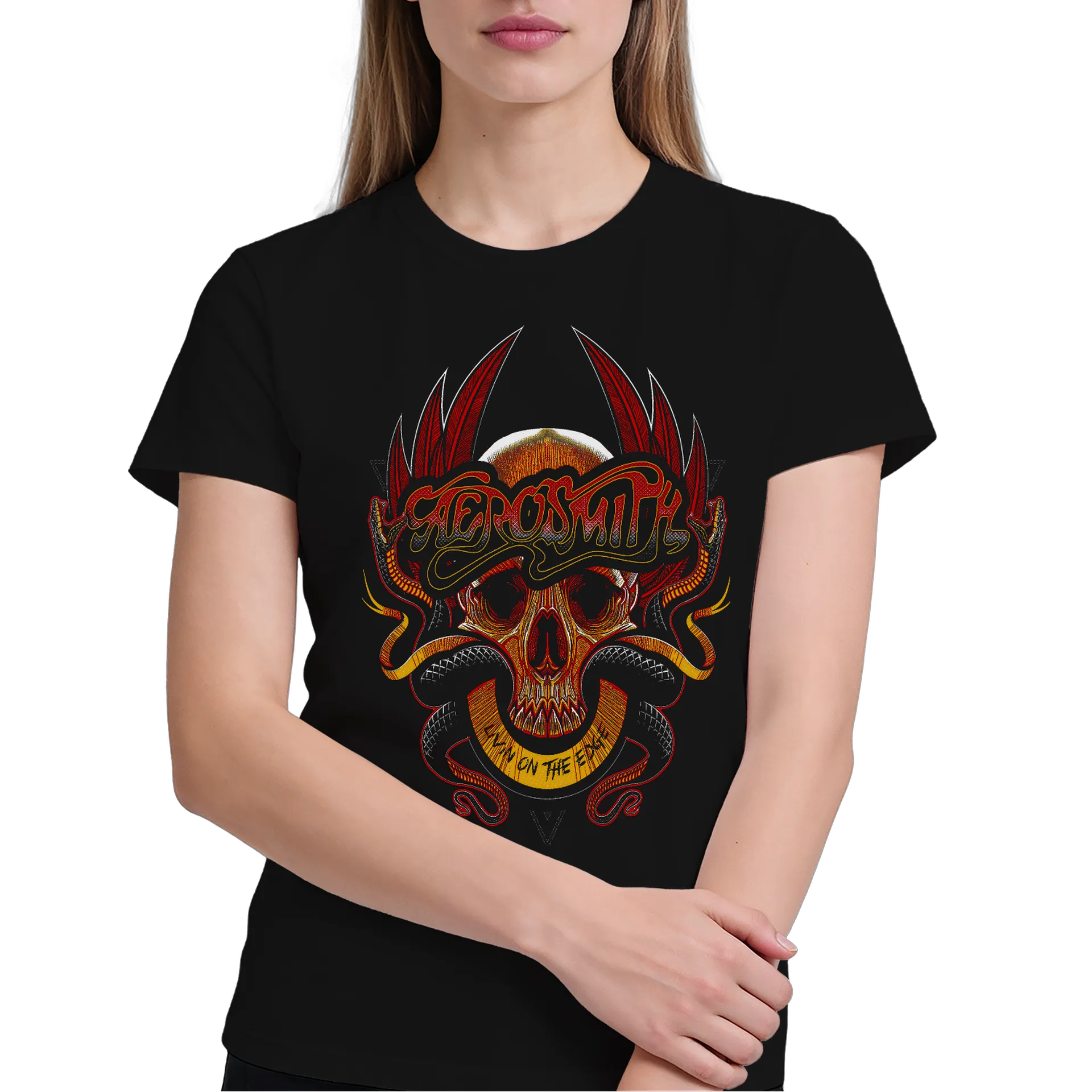 Camiseta Caveira Serpente 100% Algodão Preto - Imagem 4