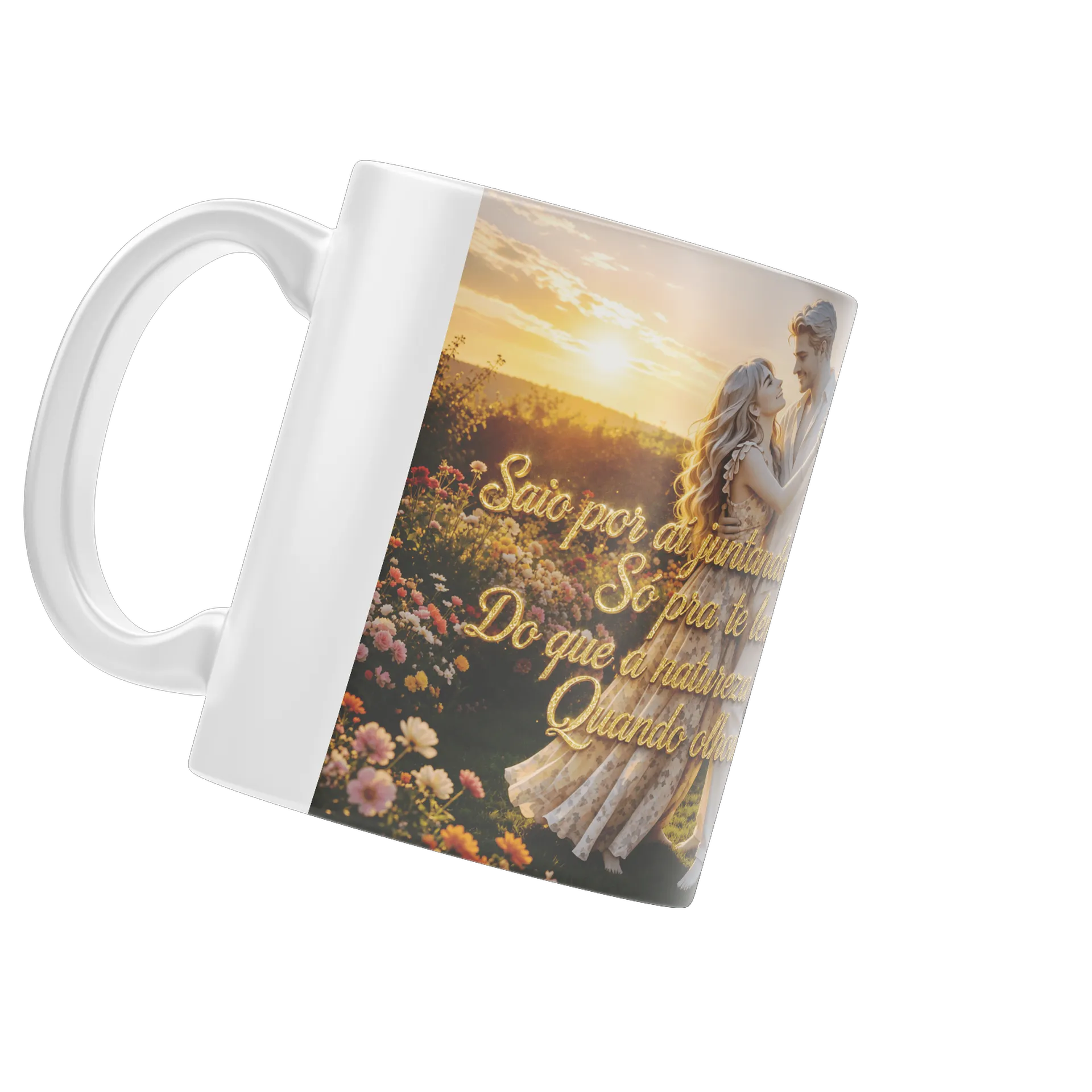 Caneca Porcelana Amor Floral 325ml - Imagem 3