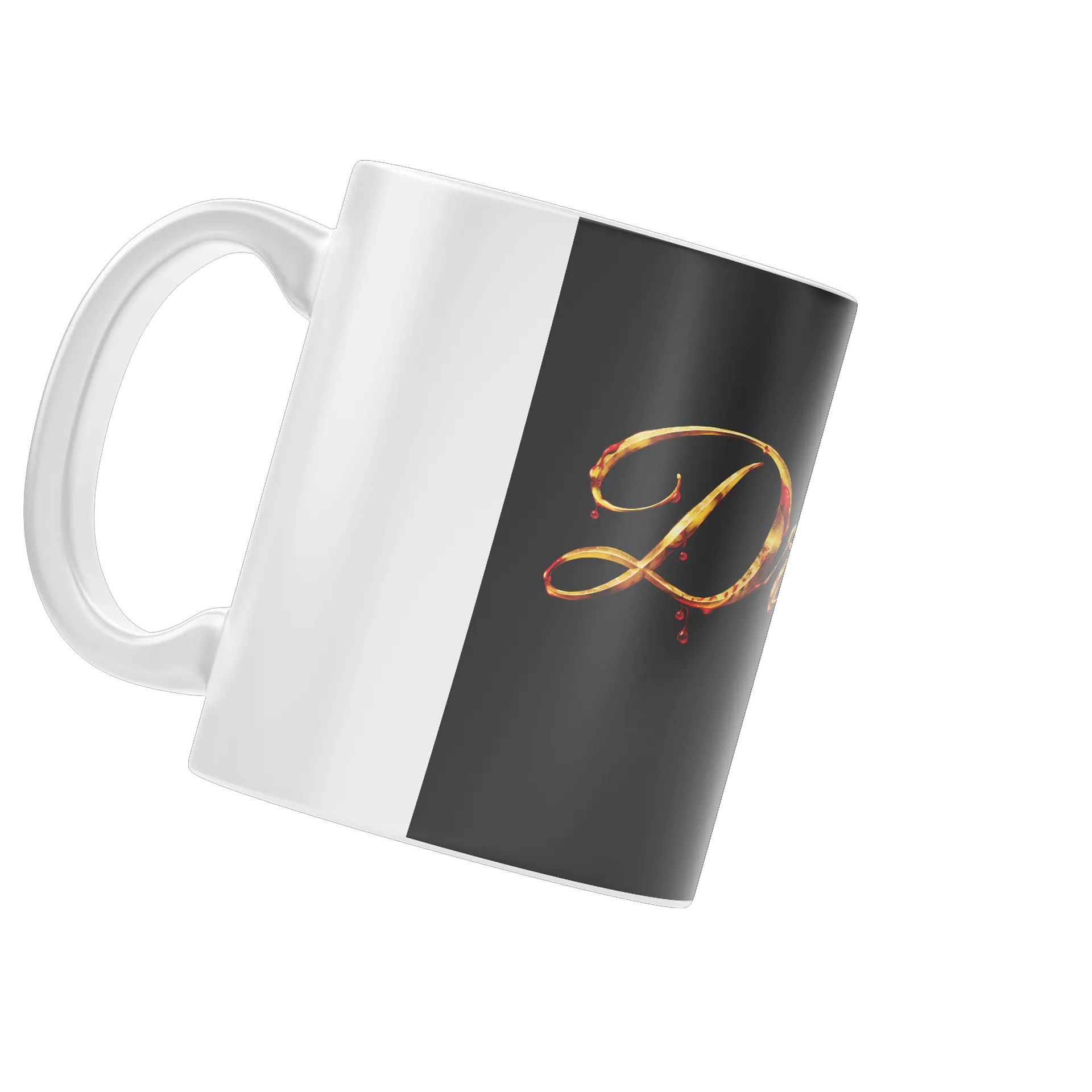Caneca Porcelana Letreiro Cursivo Dreaerus Dourado e - Imagem 3