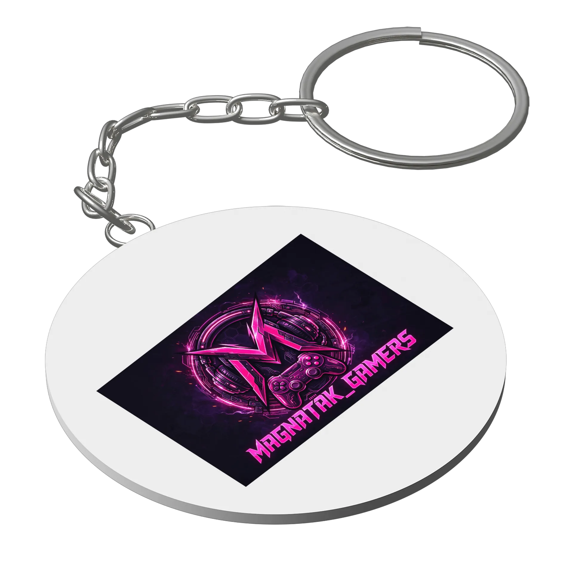 Chaveiro MDF Logo Magnatak_Gamers Gamer com Controle Rosa de @Magnatak_Gamers — imagem 1 de 3