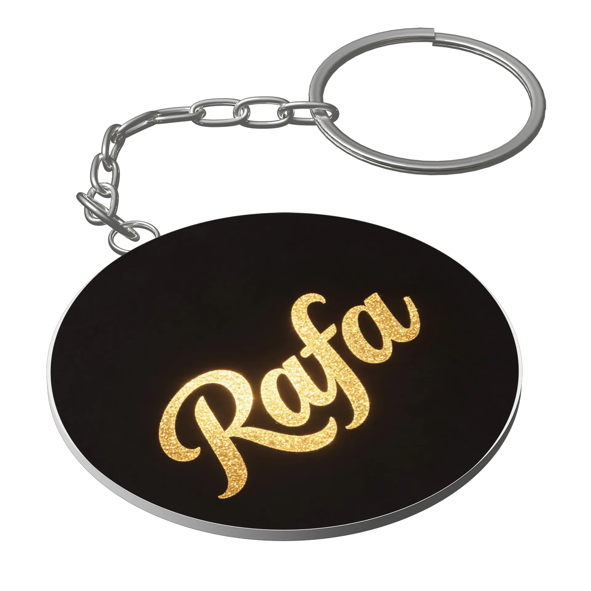 Chaveiro MDF Nome Rafa Estampa Dourada - Imagem 1
