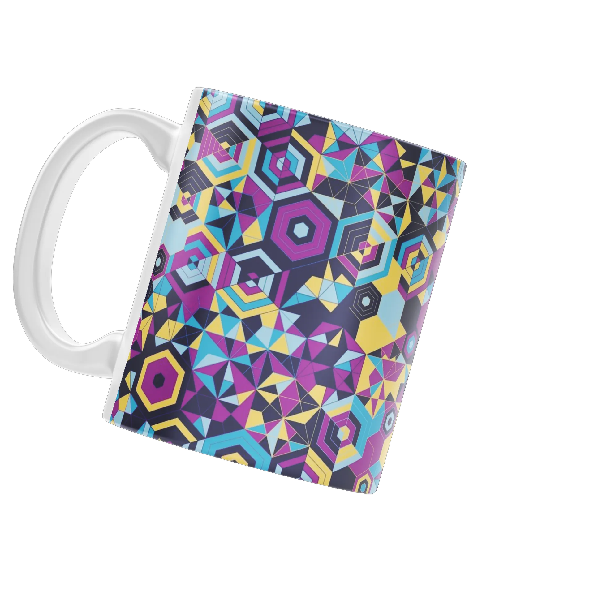Caneca Porcelana Estampa Geométrica Colorida 325ml - Imagem 3