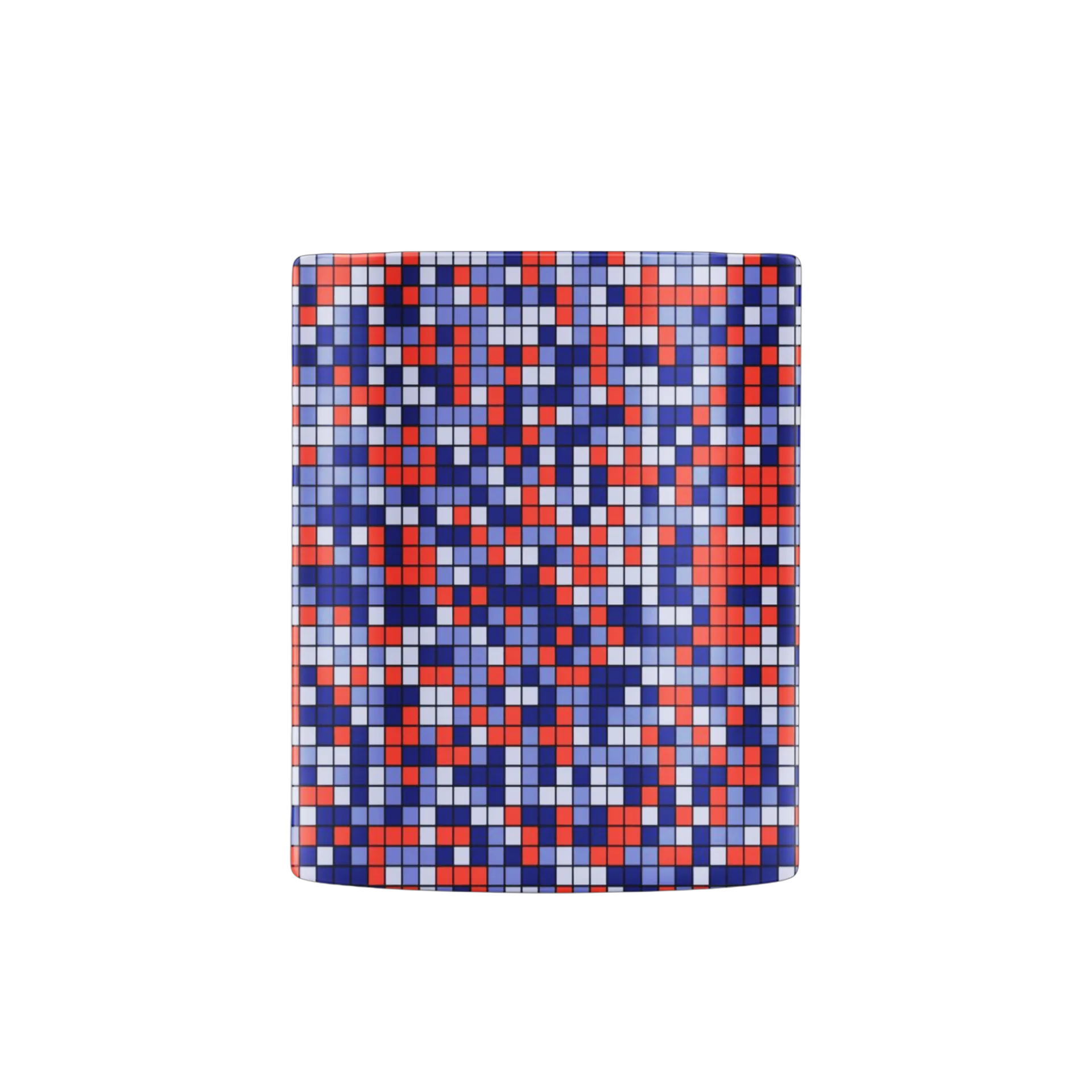 Caneca Porcelana Abstrata Ladrilho Vermelho Azul 325ml - Imagem 2