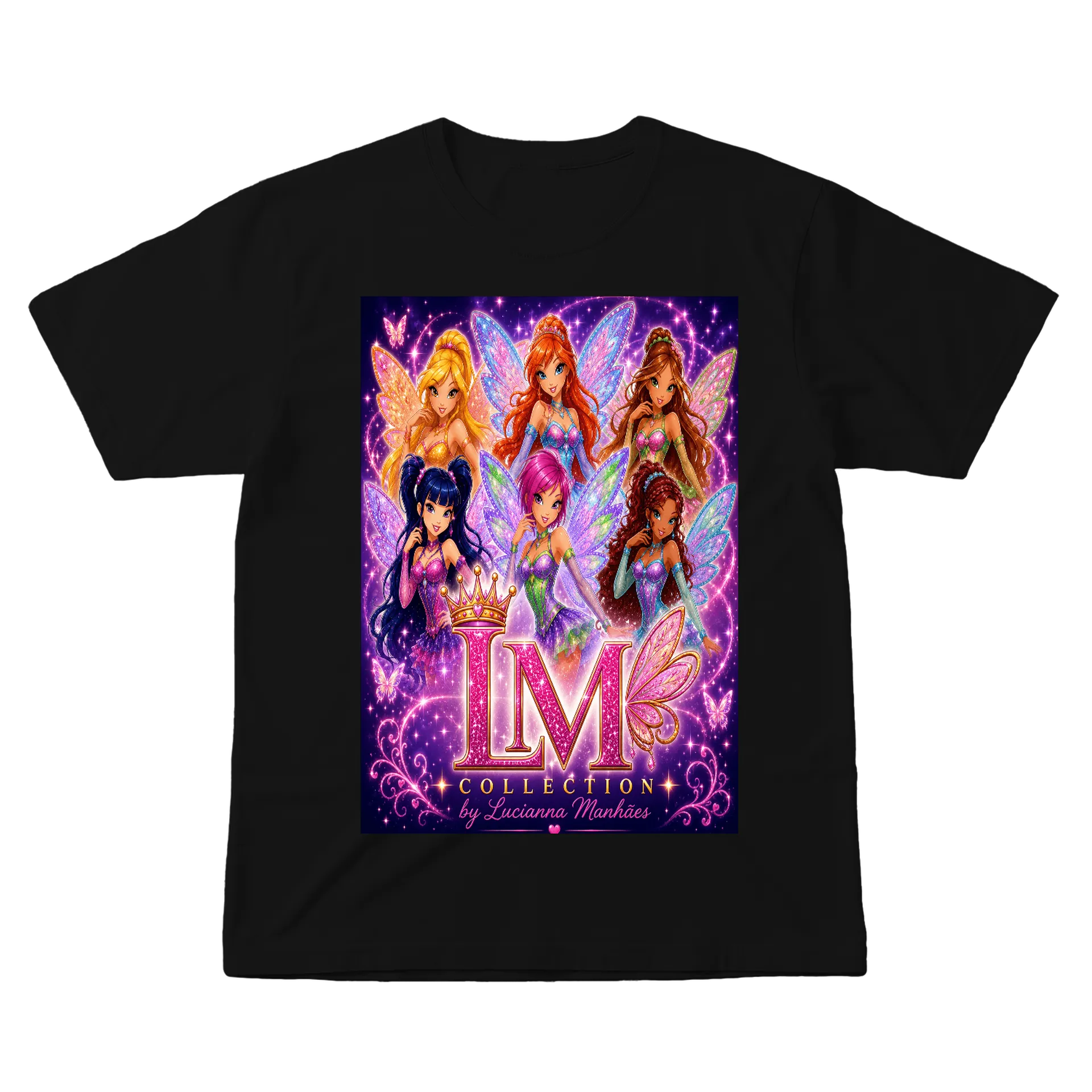 Camiseta Personalizada Estampa Preto e Roxo 100% Algodão - Imagem 1