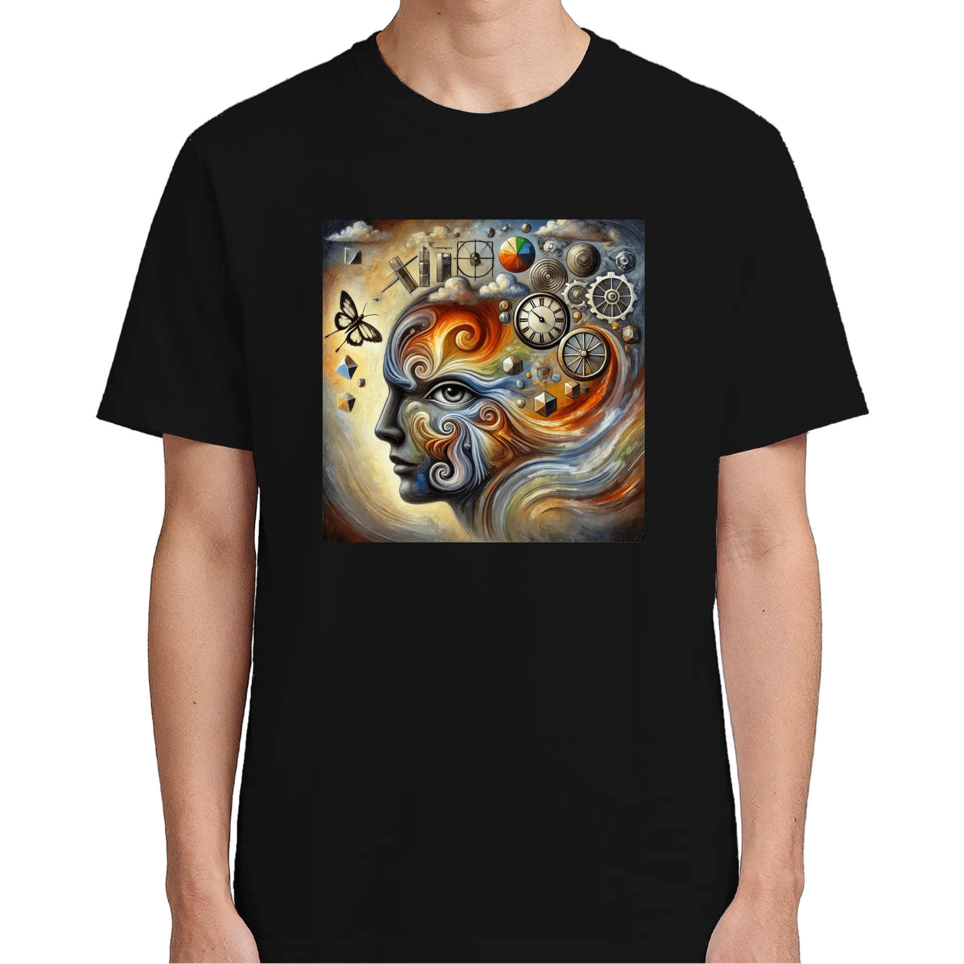 Camiseta Arte Abstrata Cores Quentes 100% Algodão - Imagem 5