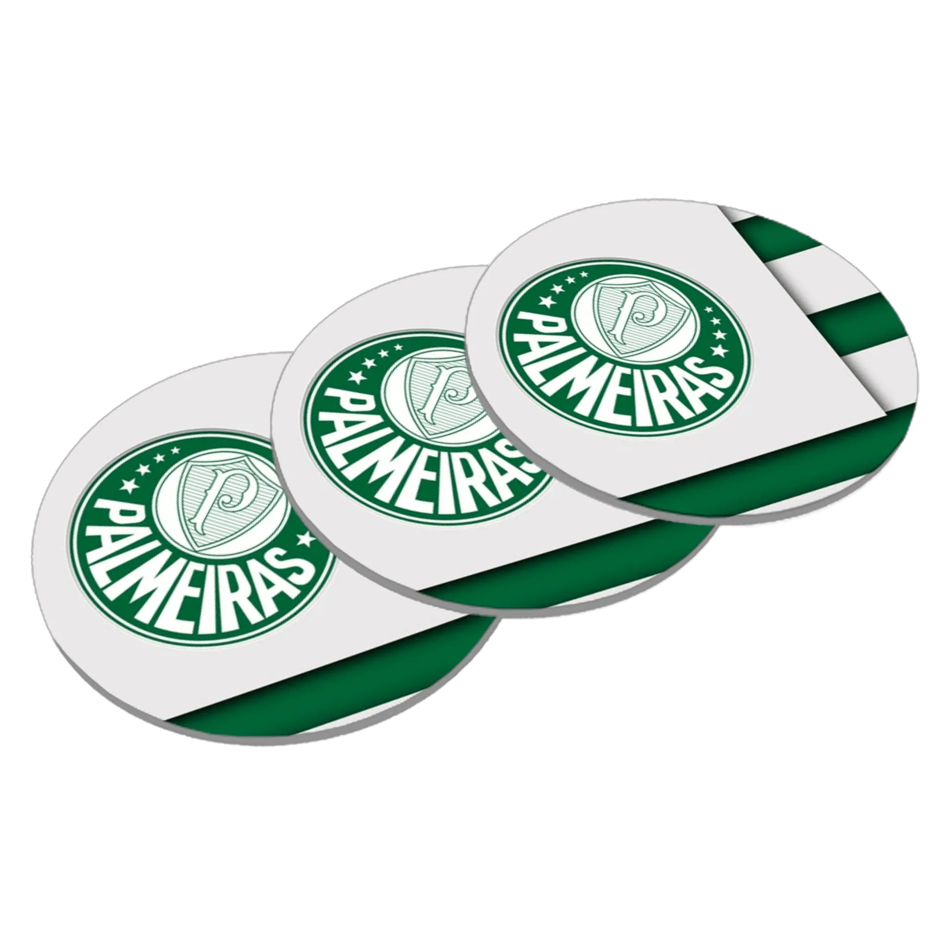 Porta-copo MDF Logotipo Palmeiras Verde e Branco - Imagem 3