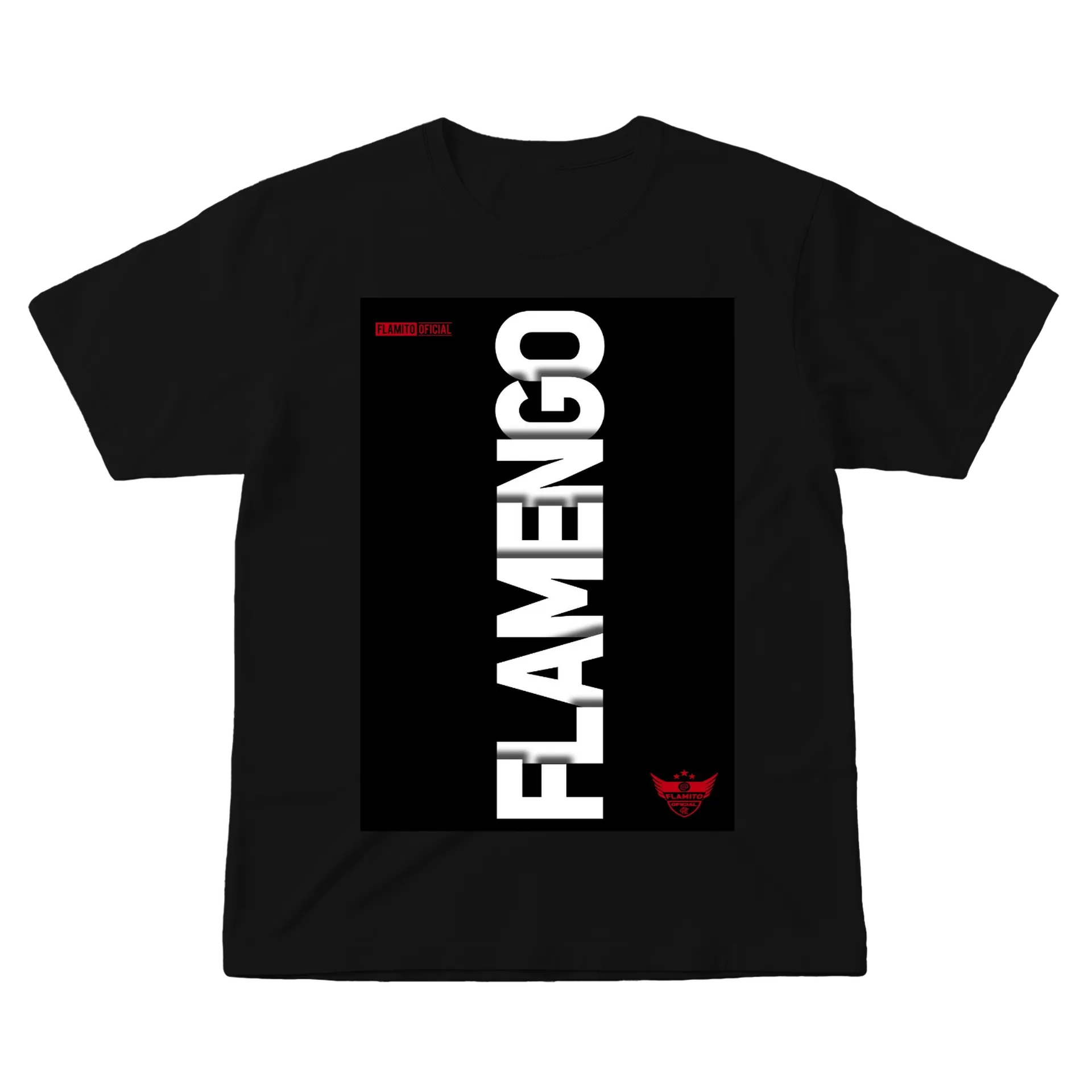 Camiseta Estampa Flamengo Tipografia 100% Algodão - Imagem 1