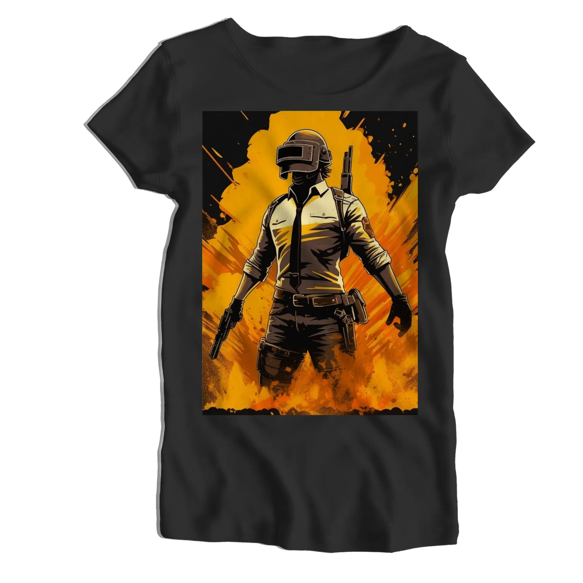 Camiseta Babylook Soldado com Capacete em Estilo Cartoon - Imagem 1