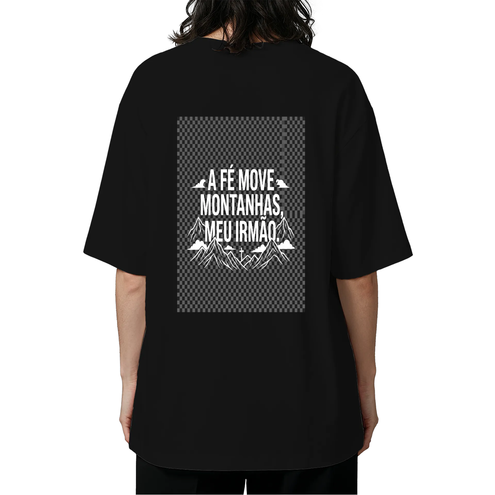 Camiseta Oversized - A Fé Move Montanhas Meu Irmão - Imagem 5