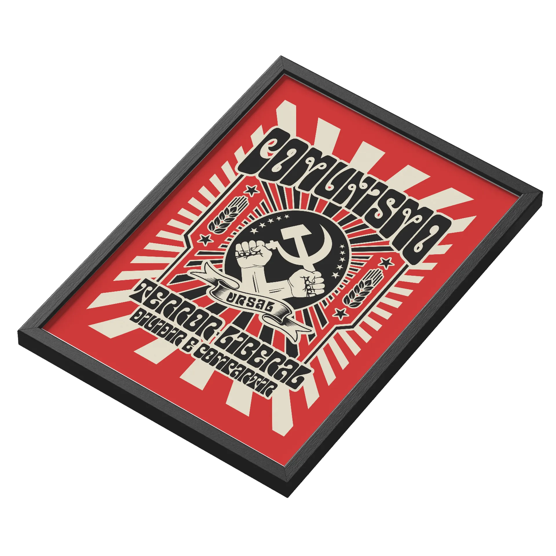 Quadro Comunismo URSAL A3 MDF e Vidro - Imagem 3