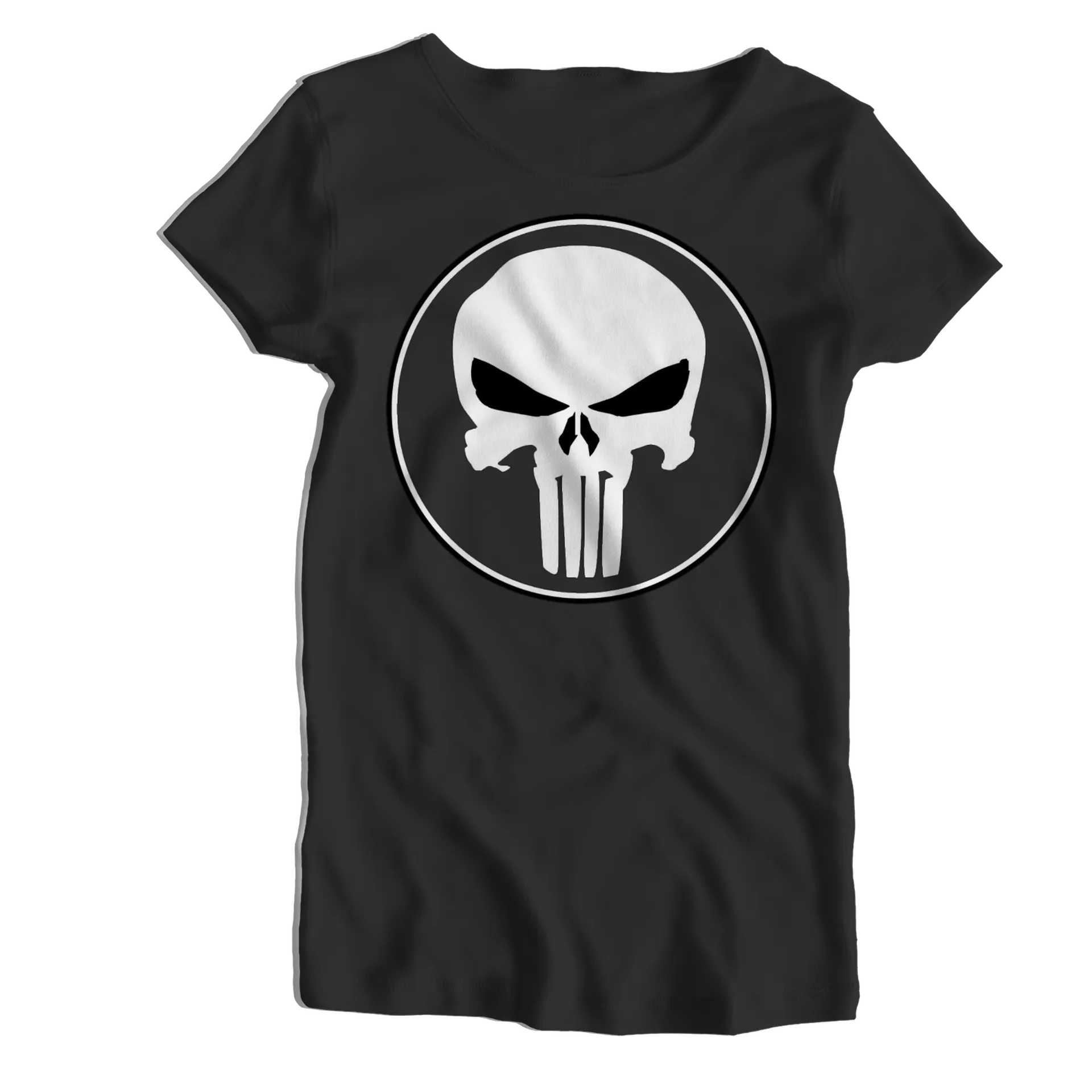 Camiseta Babylook Caveira Monocromática 100% Algodão - Imagem 1