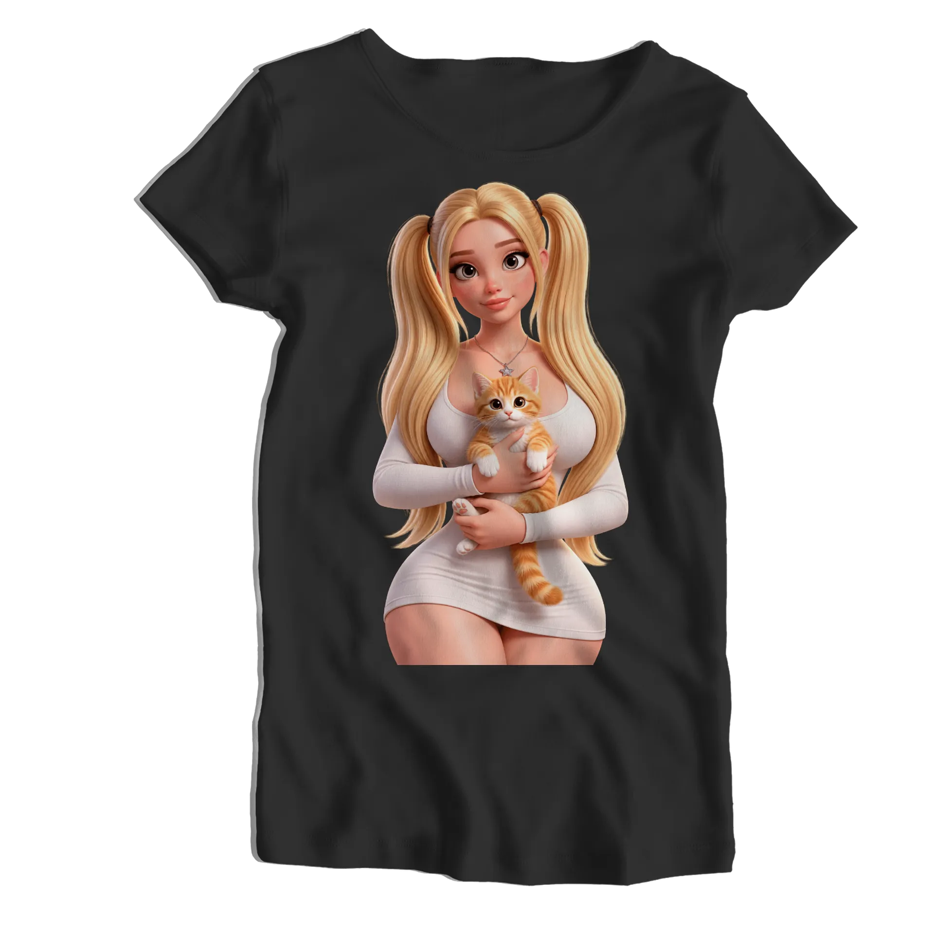 Camiseta Babylook Mulher com Gato Estilo 3D 100% Algodão de WEB TV JOAÇABA  — imagem 1 de 5
