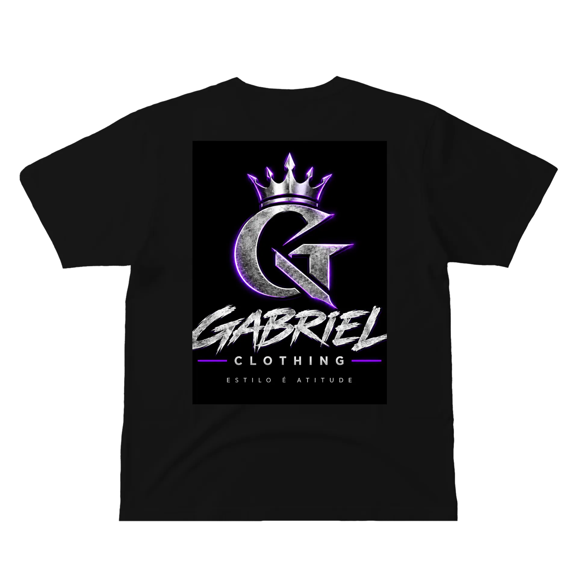 Camiseta Logo Gabriel Coroa Estampa Tipográfica 100% Algodão de Marcio — imagem 2 de 6