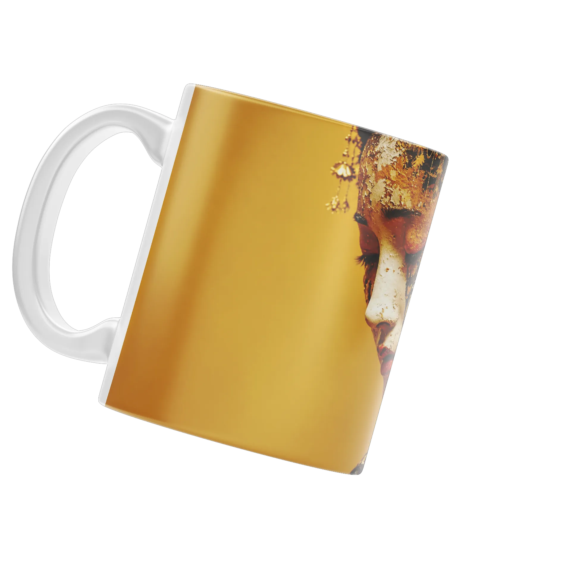 Caneca Gueixa Dourada Retrato Artístico 325ml - Imagem 3