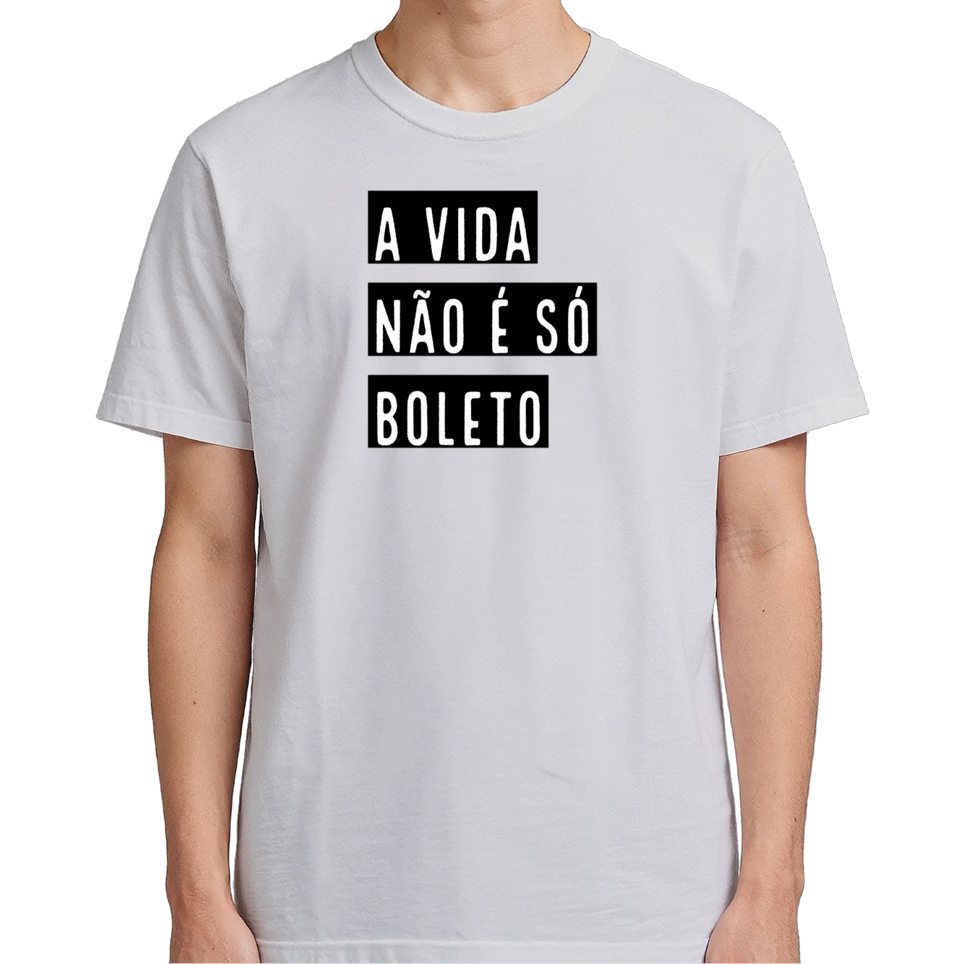Camiseta Tipográfica A Vida Não É Só Boleto 100% Algodão - Imagem 5
