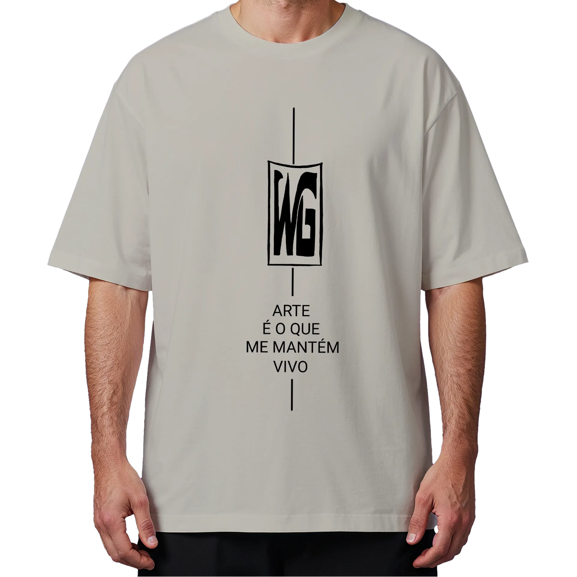 Camiseta Oversized Elfo Realista em Preto e Branco - Imagem 4