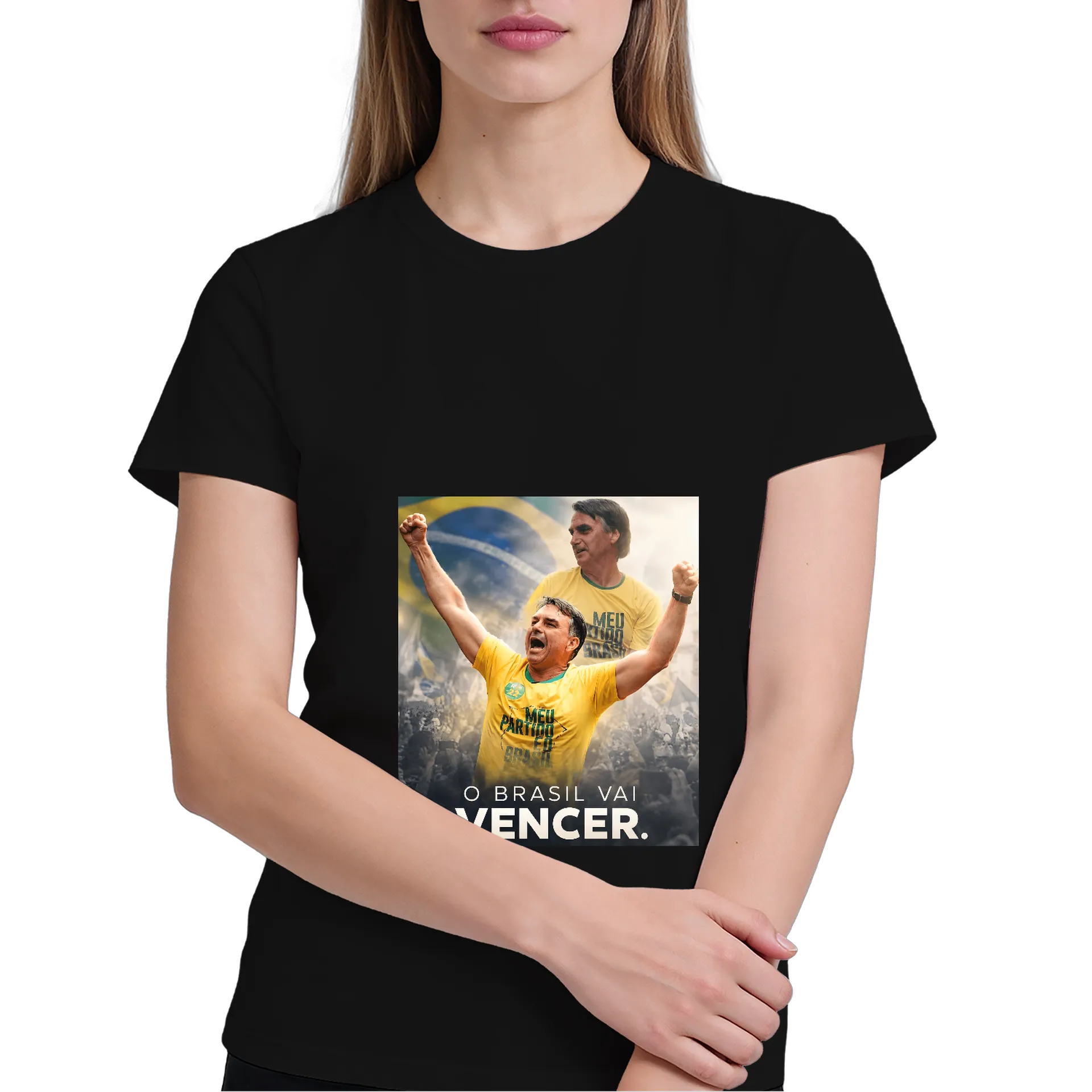 Camiseta Brasil Vai Vencer e Você Está Sozinho 100% Algodão de lebCO — imagem 4 de 6