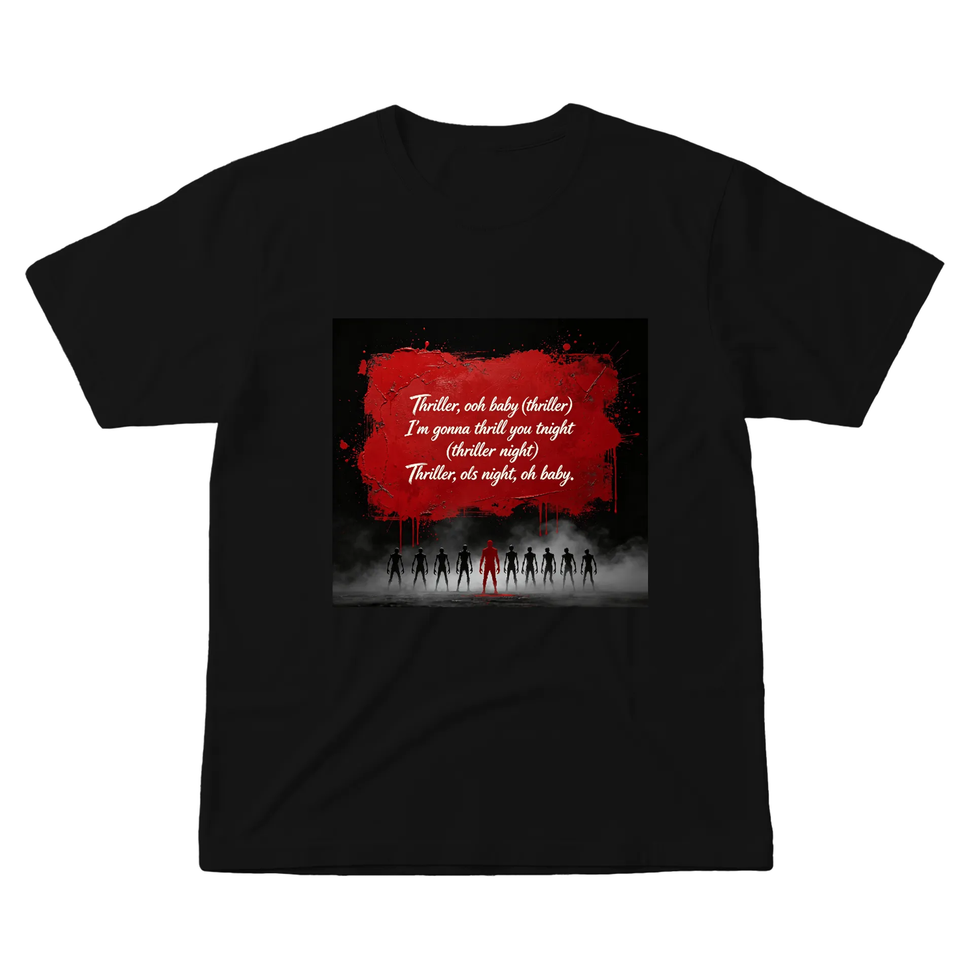 Camiseta Mensagem Terror Estampa Vermelha 100% Algodão - Imagem 1