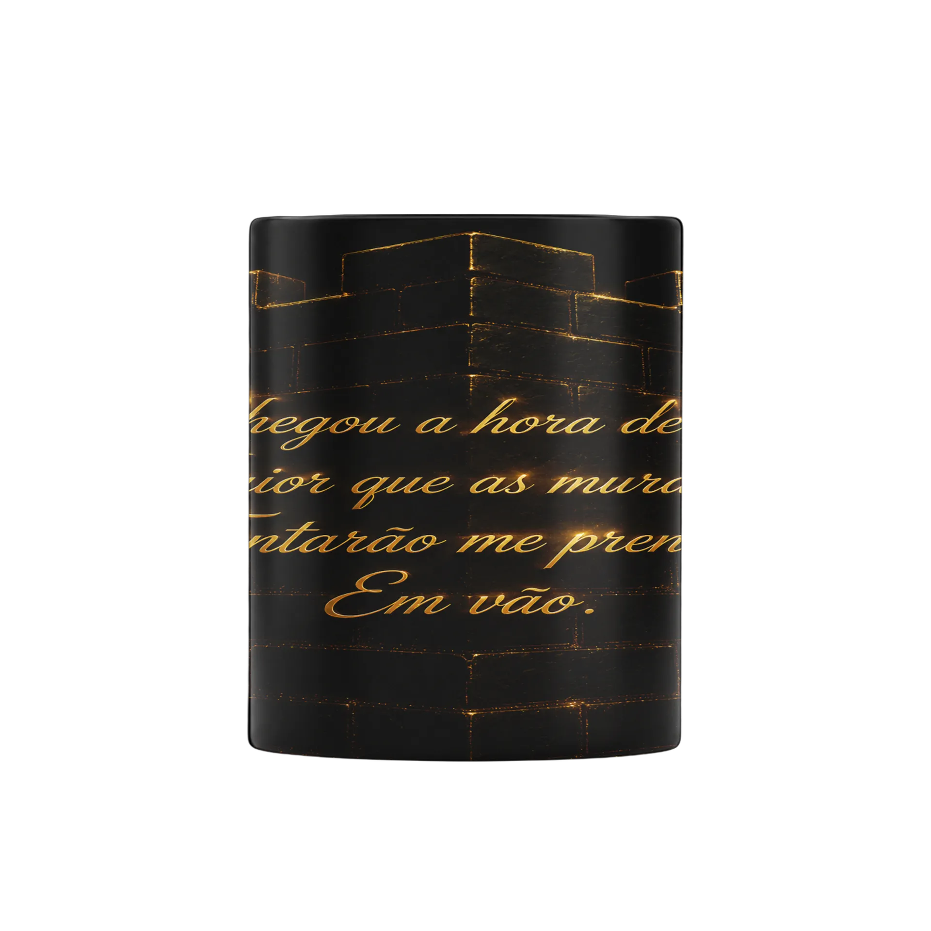 Caneca Porcelana Versos Dourados Escuros 325ml - Imagem 3