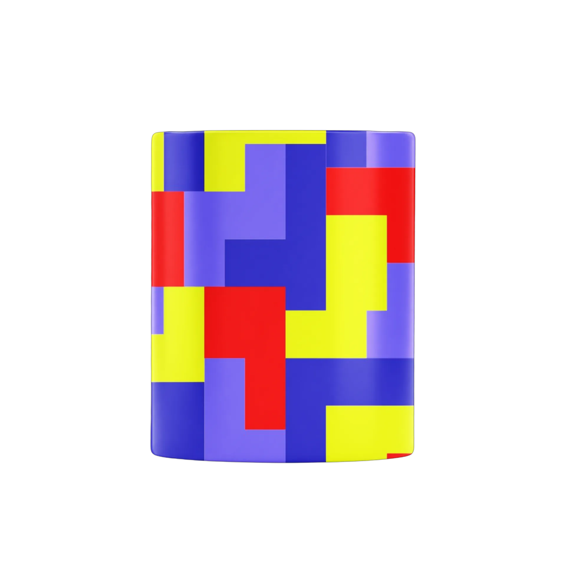 Caneca Porcelana Abstrata Cores Red, Amarelo e Azul 325ml - Imagem 2