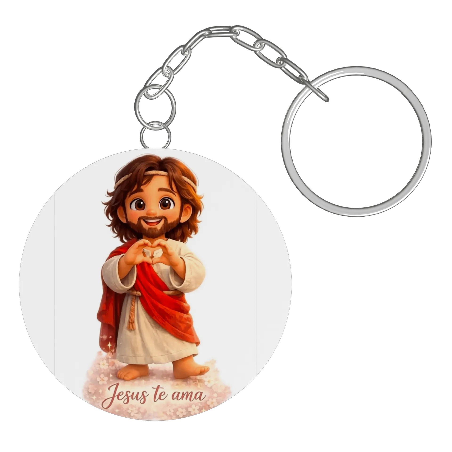 Chaveiro MDF Jesus Te Ama Estilo Cartoon Infantil de https://bugbug.com.br — imagem 2 de 3
